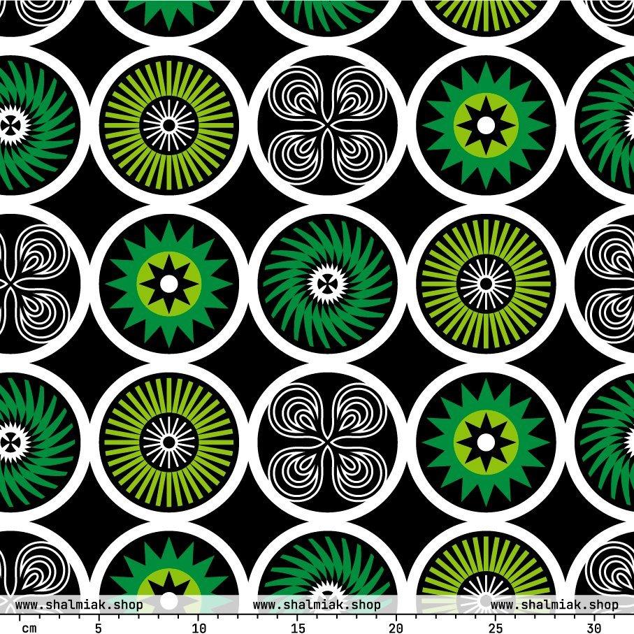 Fabric - COOL MIX green - Bold Graphic Shapes