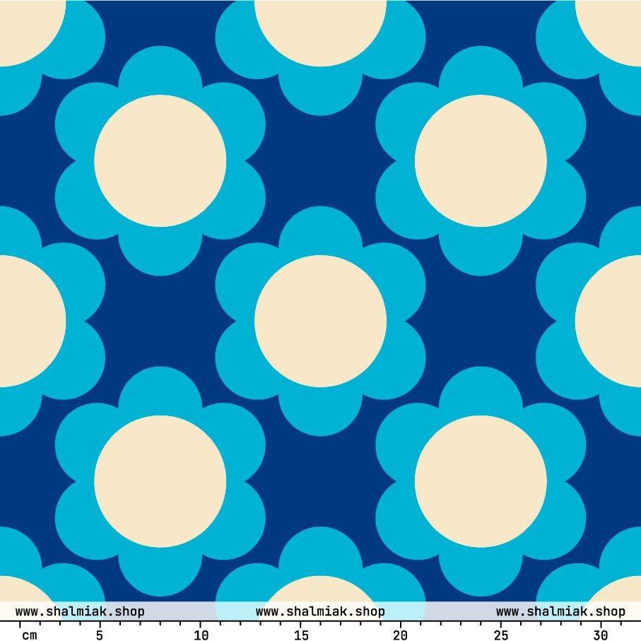 Fabric - ELLIE blue - Classic Flower Print