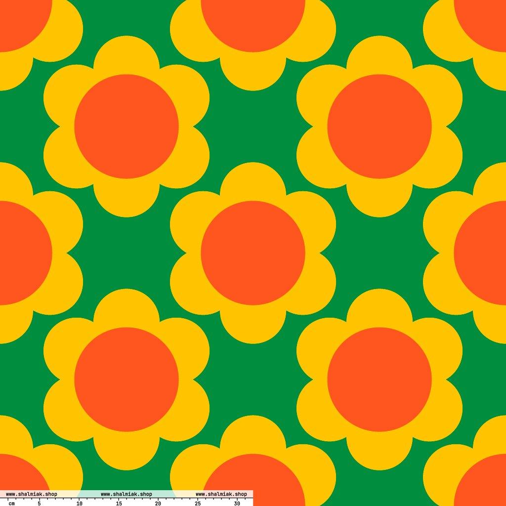 Fabric - ELLIE green XL - Classic Flower Print