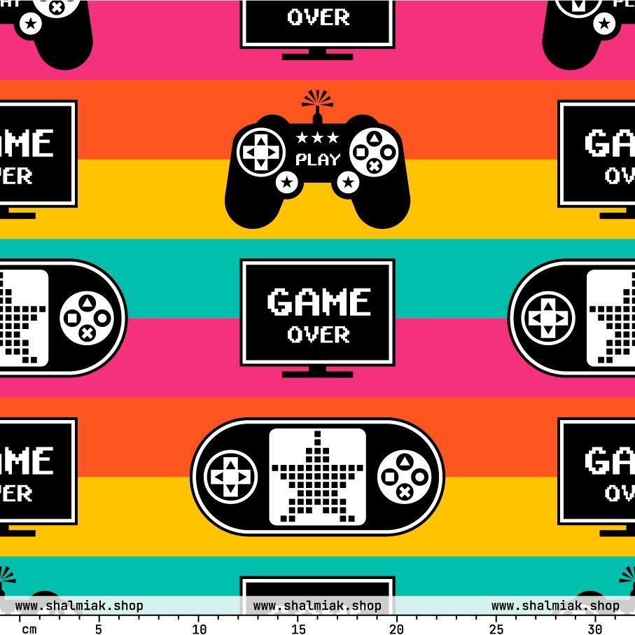 Fabric - GAME OVER with pink