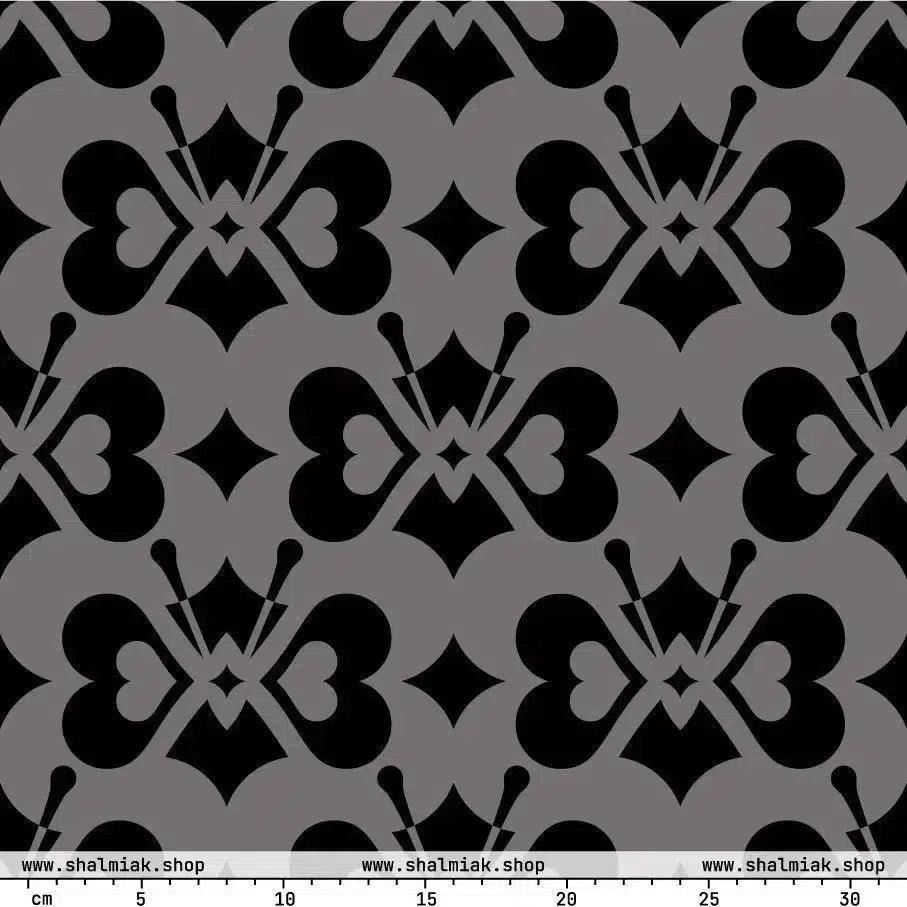 Fabric - LOVE BUTTERFLY black
