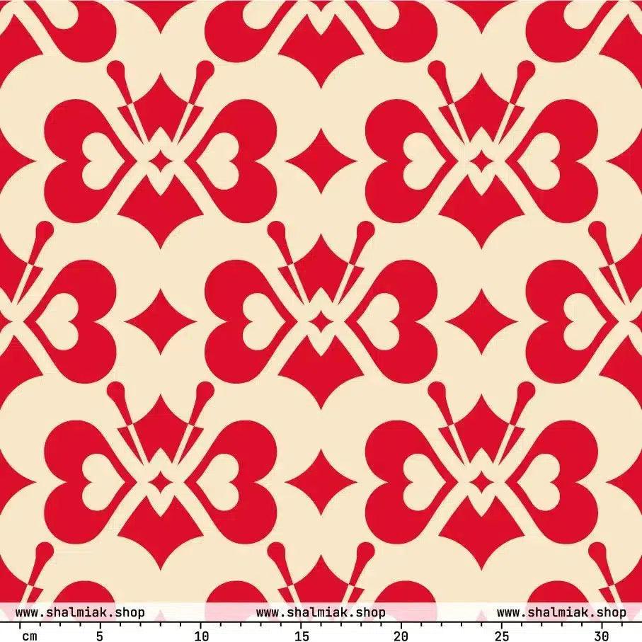 Fabric - LOVE BUTTERFLY red light