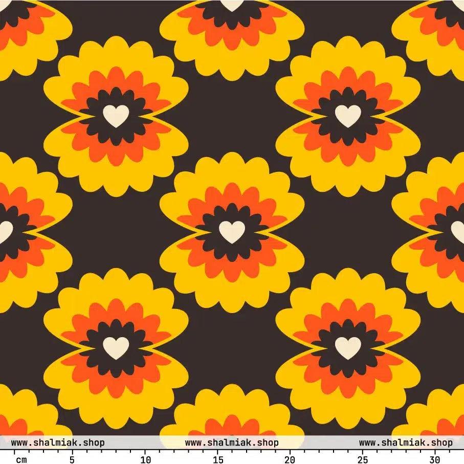 Fabric - LOVE PEARL orange brown