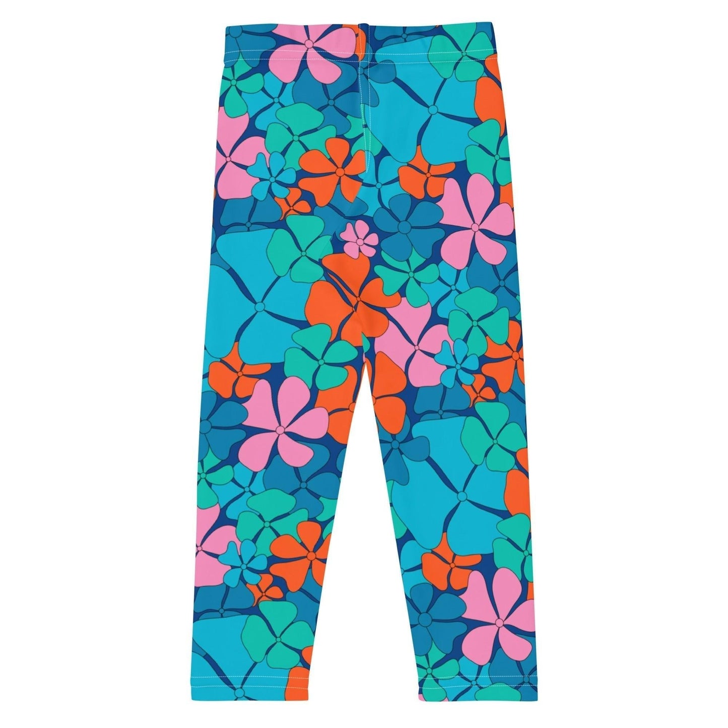 Kids' Leggings -2- ADELIE orange blue - Wild Floral Print