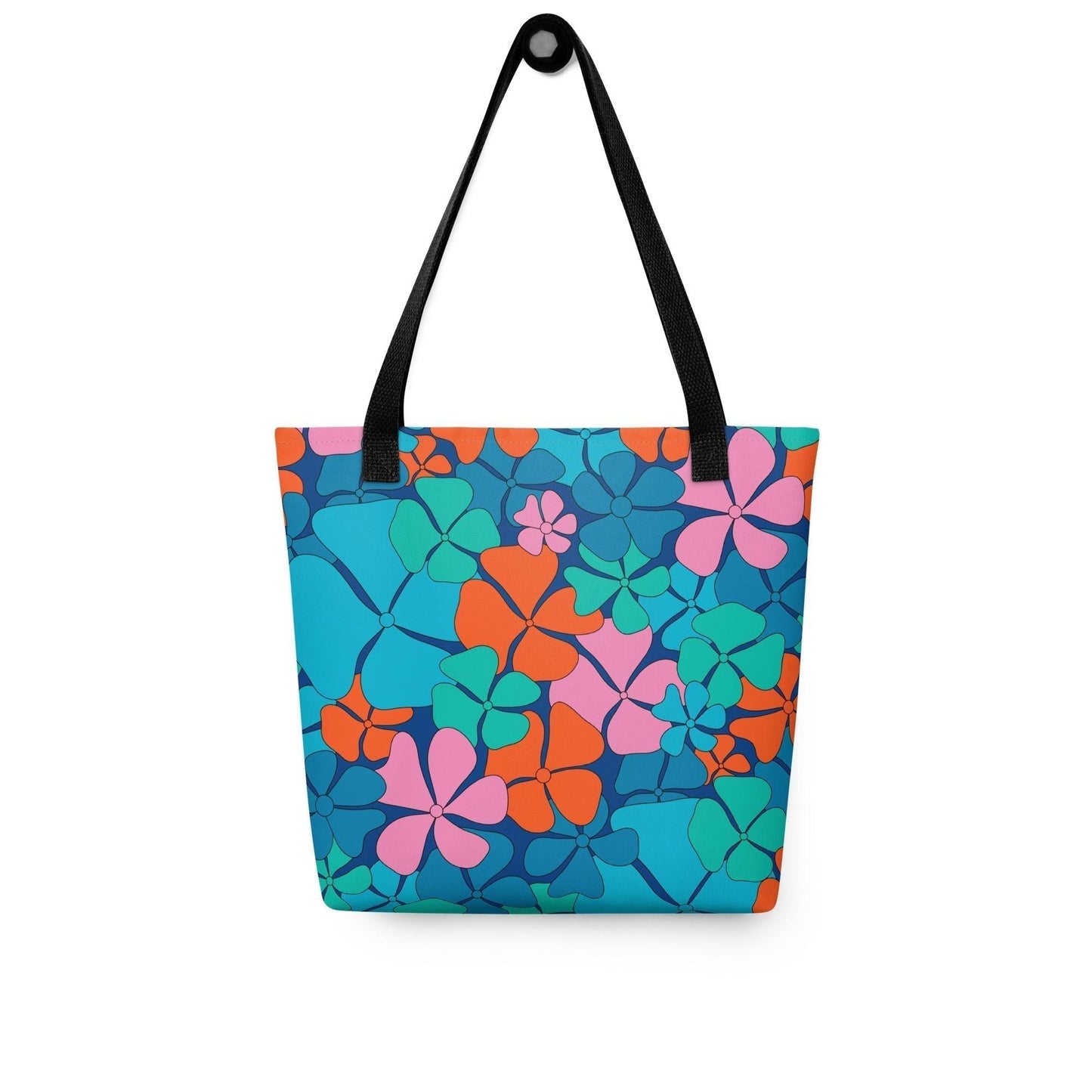 Tote Bag - ADELIE orange blue - Wild Floral Print