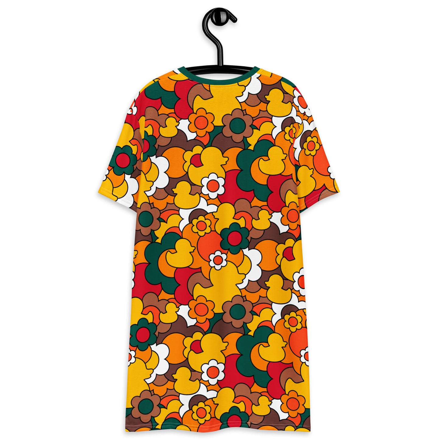 T-shirt dress - DUCK PARADISE retro - Flower ducks print
