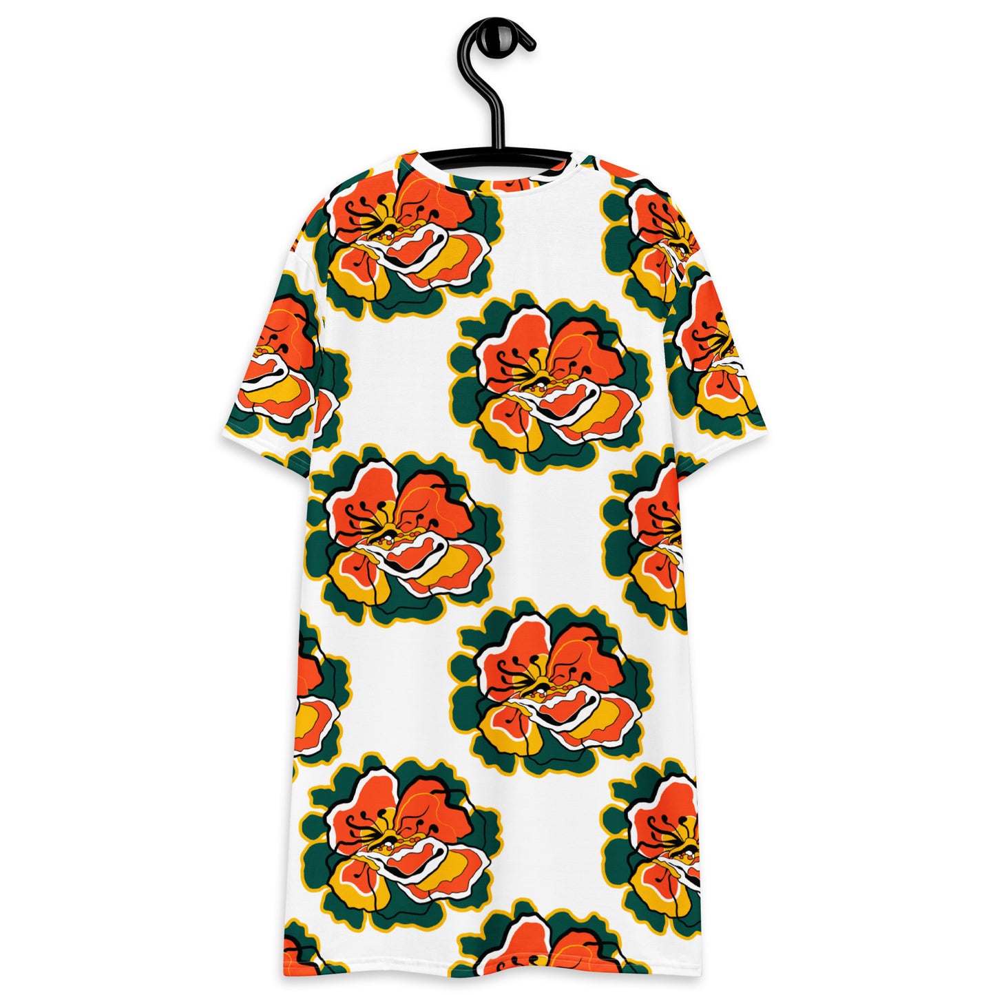 T-shirt dress - POPPY PARADE retro white - Bold poppy print