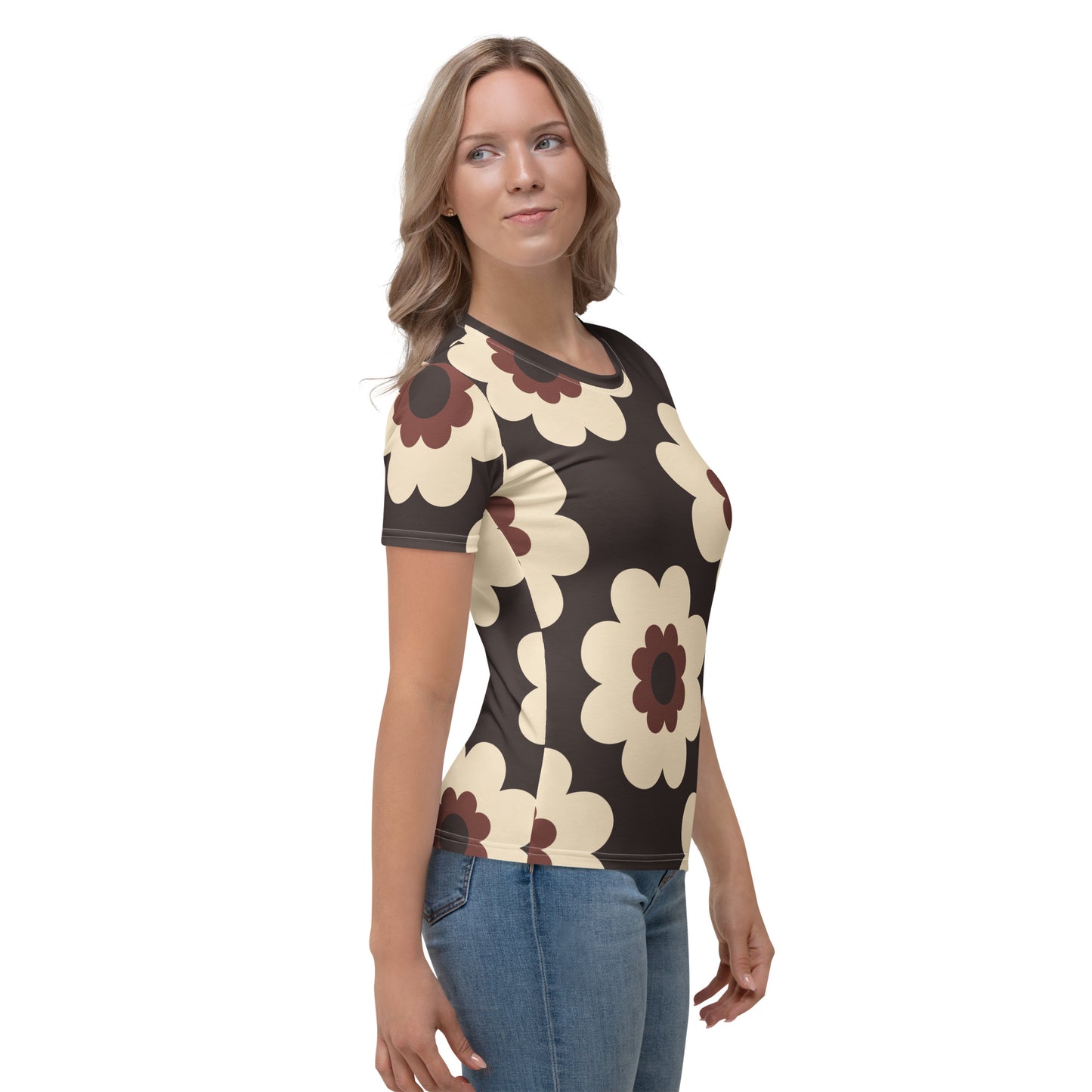 Woman's T-Shirt - FANCY BLOOM brown