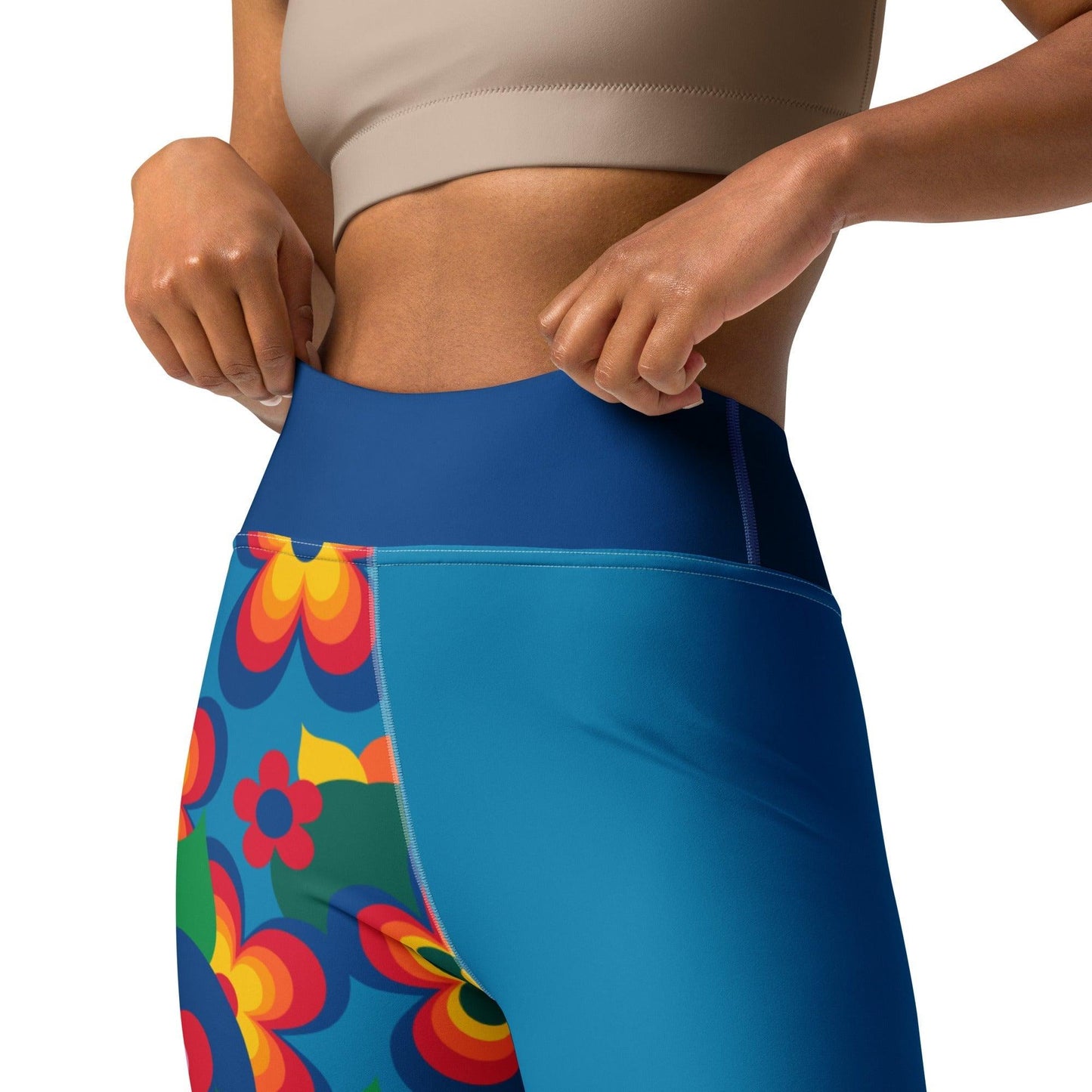 Yoga Leggings - APPLEMANIA blue - Fun Apple Print