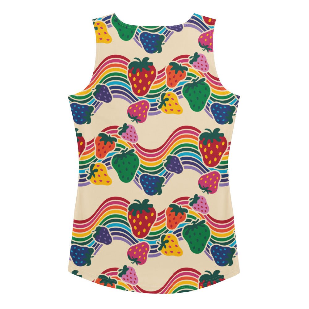 Tank Top - BERRYBOW light - Strawberry Rainbow Print
