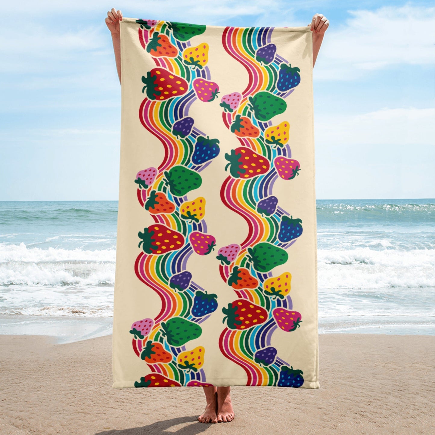 Towel - BERRYBOW light - Strawberry Rainbow Print