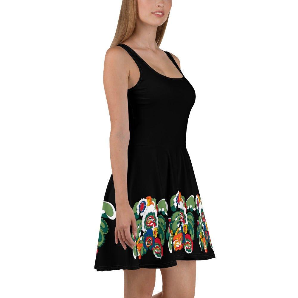 Skater Dress - BLACK with GROOVY KURBITS