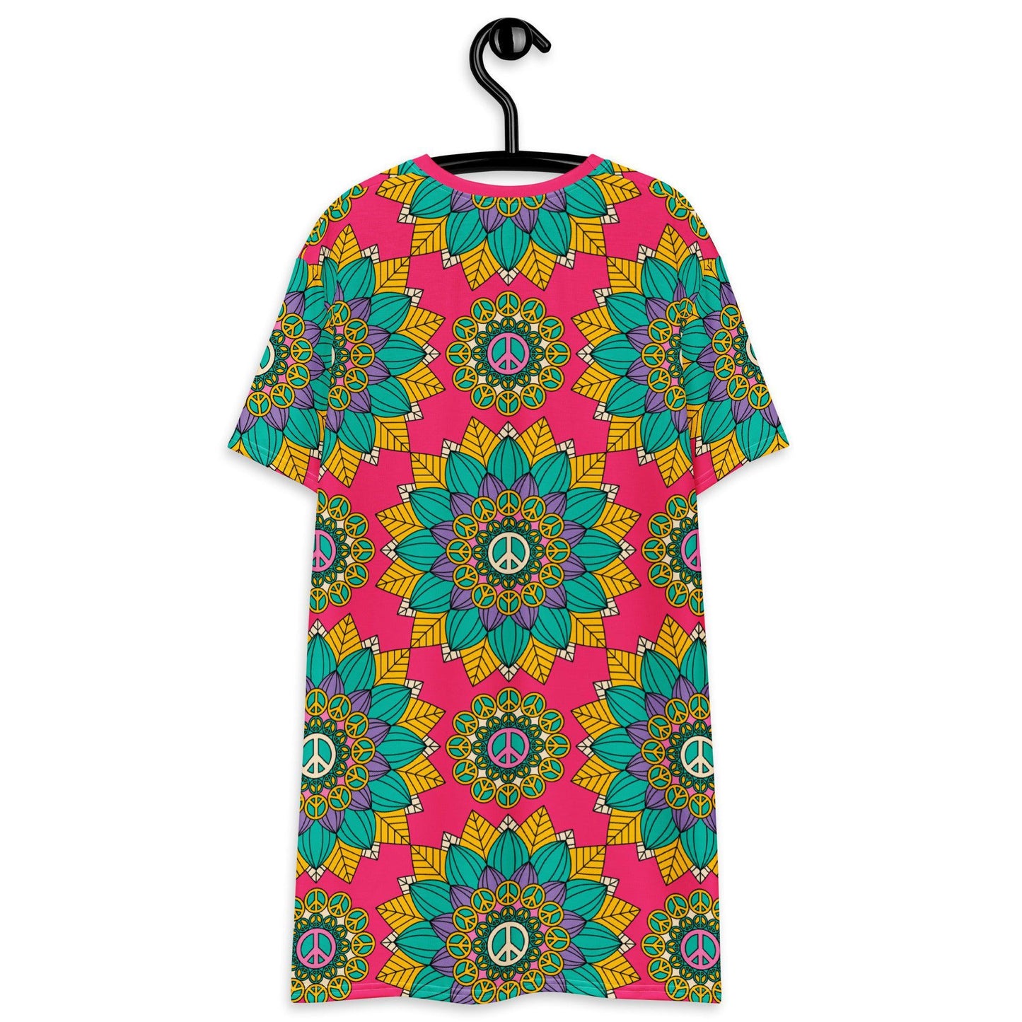 T-Shirt Dress - BLOOM WITH PEACE mint pink - Flowers and Peace