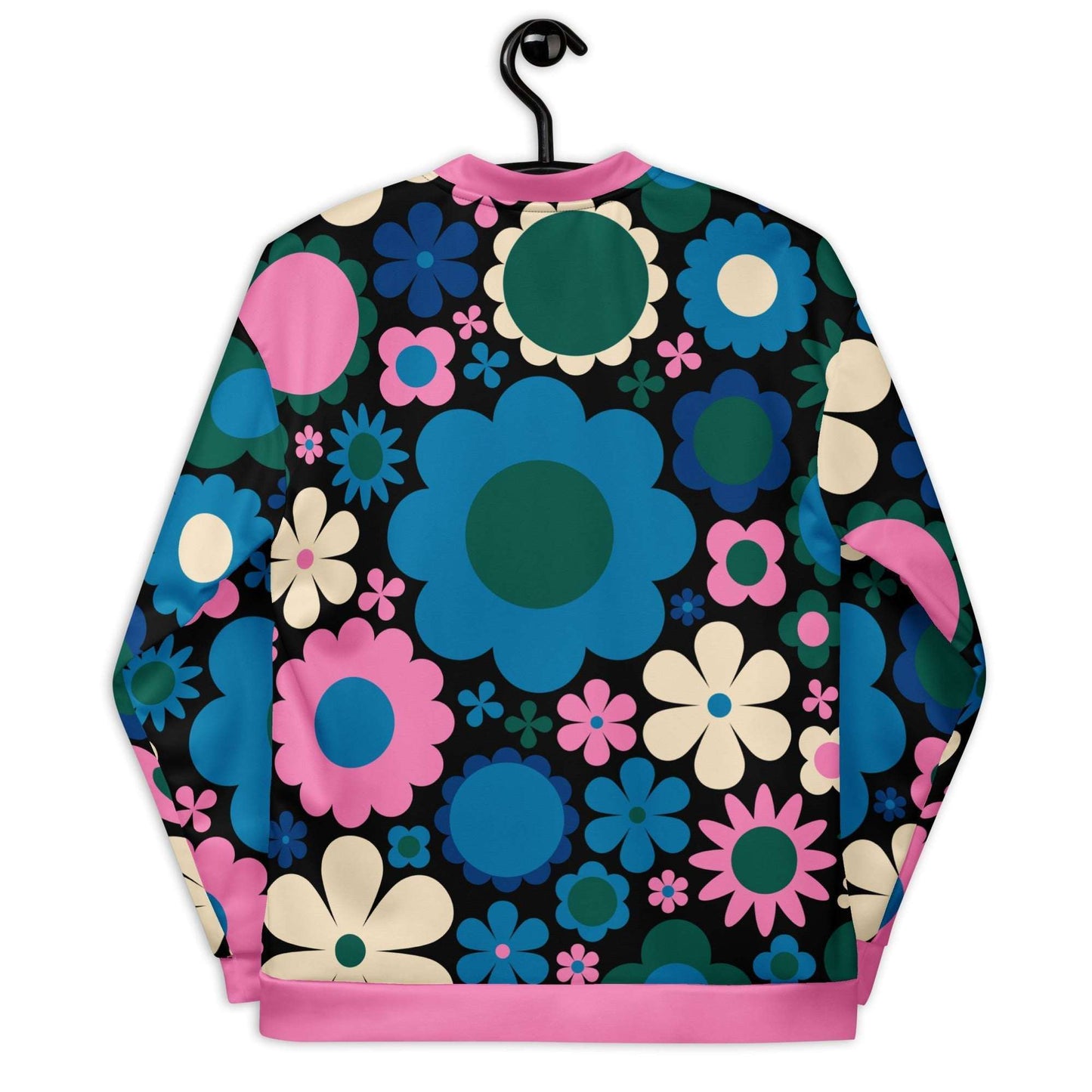 Bomber Jacket - BLOOMPOP blue pink - Popping Bloom Print
