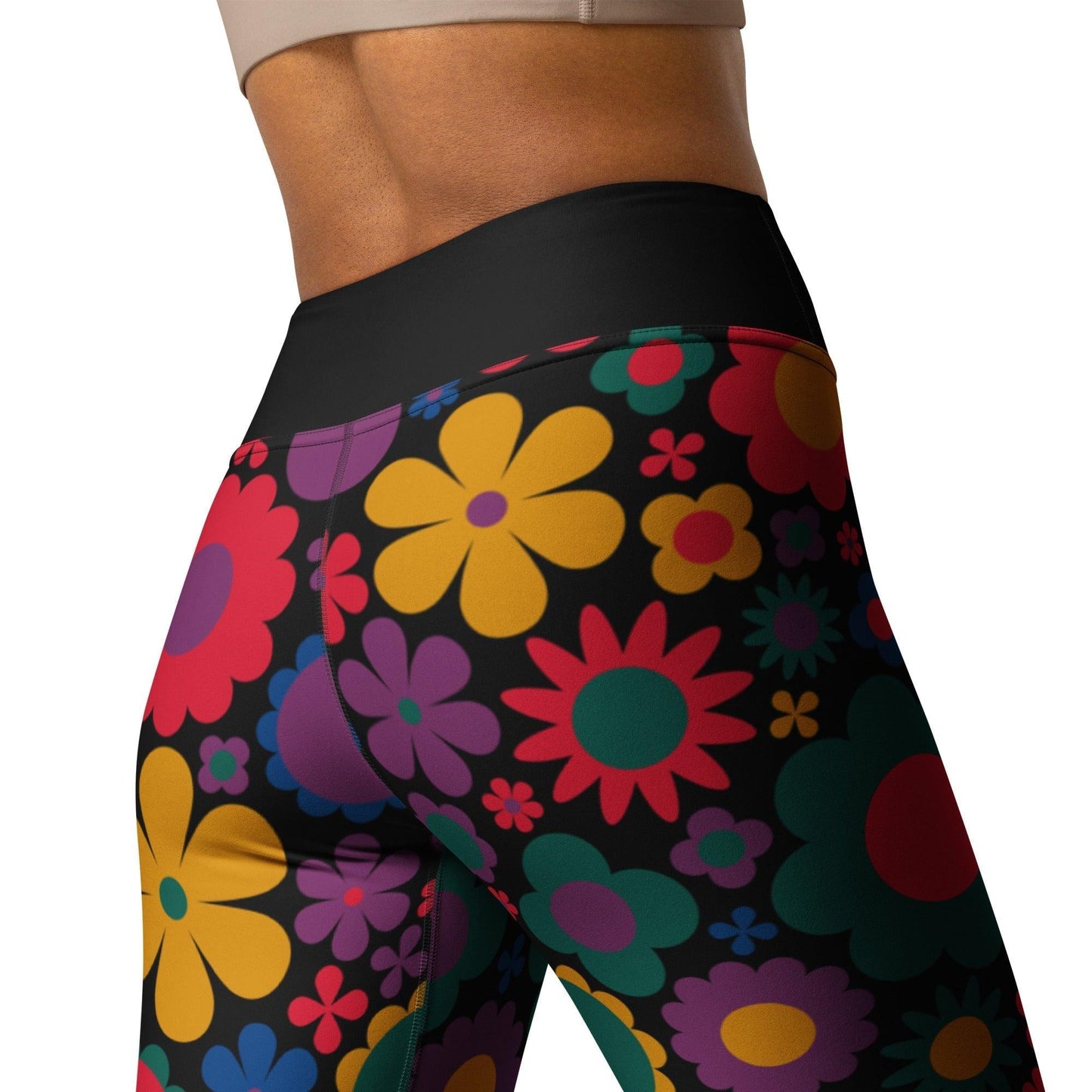 Yoga Leggings -2- BLOOMPOP misty - Popping Bloom Print
