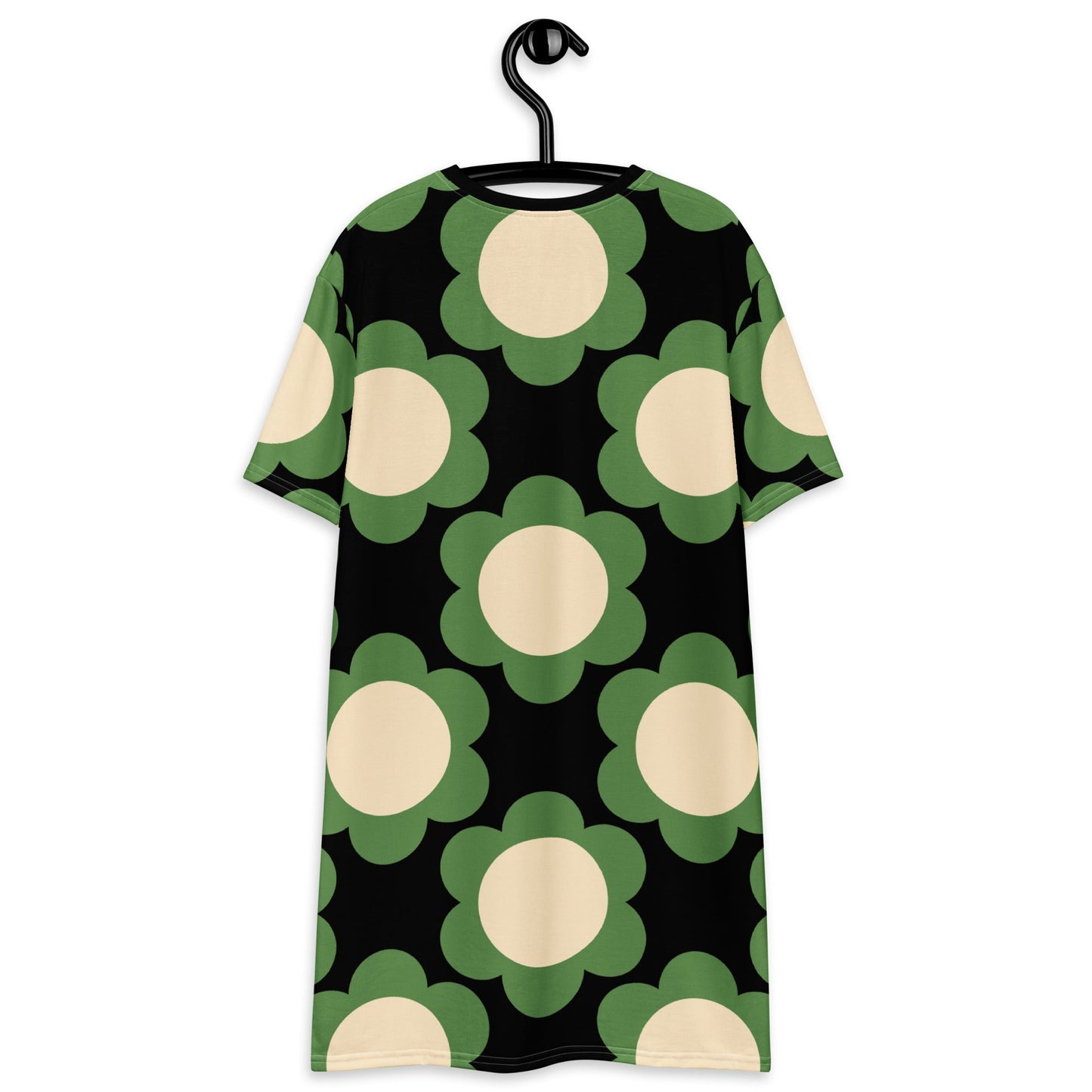 T-Shirt Dress - ELLIE green black - Classic Flower Print