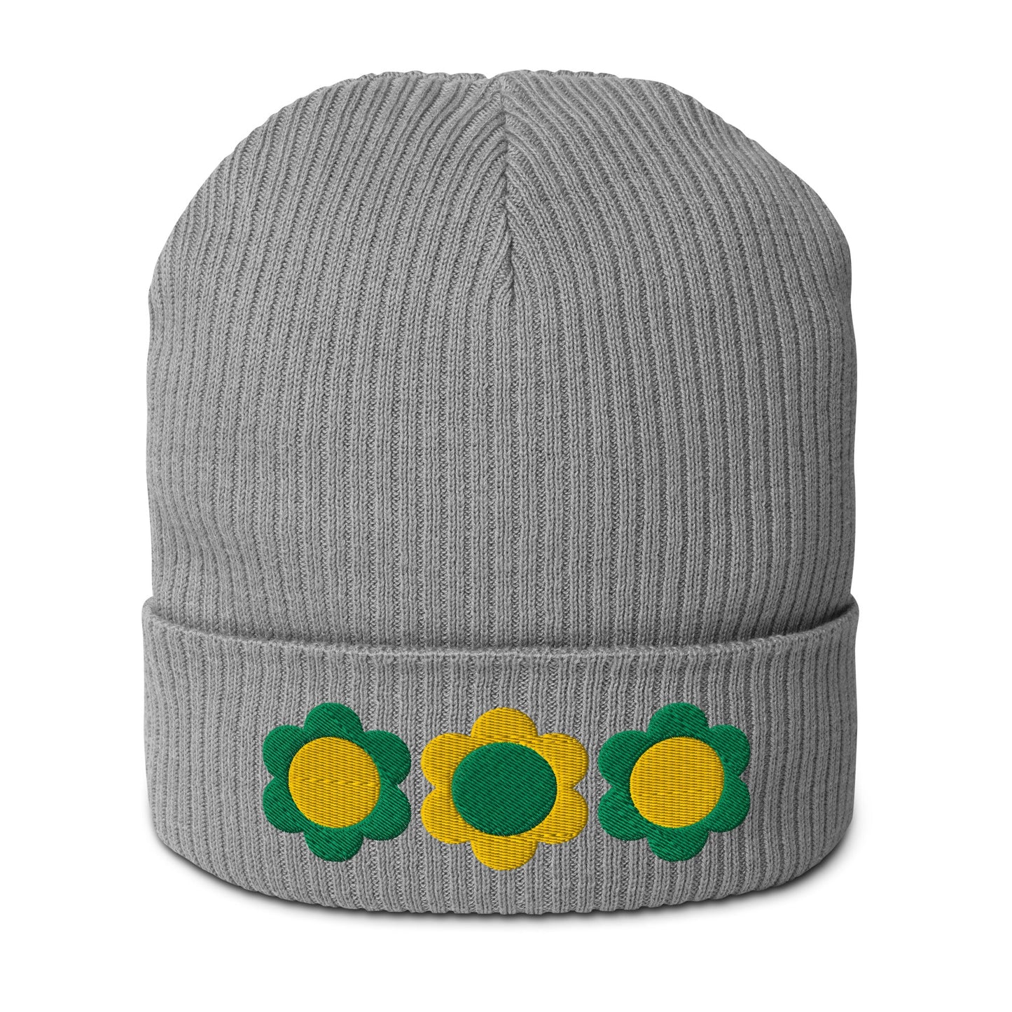 Beanie - ELLIE green yellow - Classic Flower Print