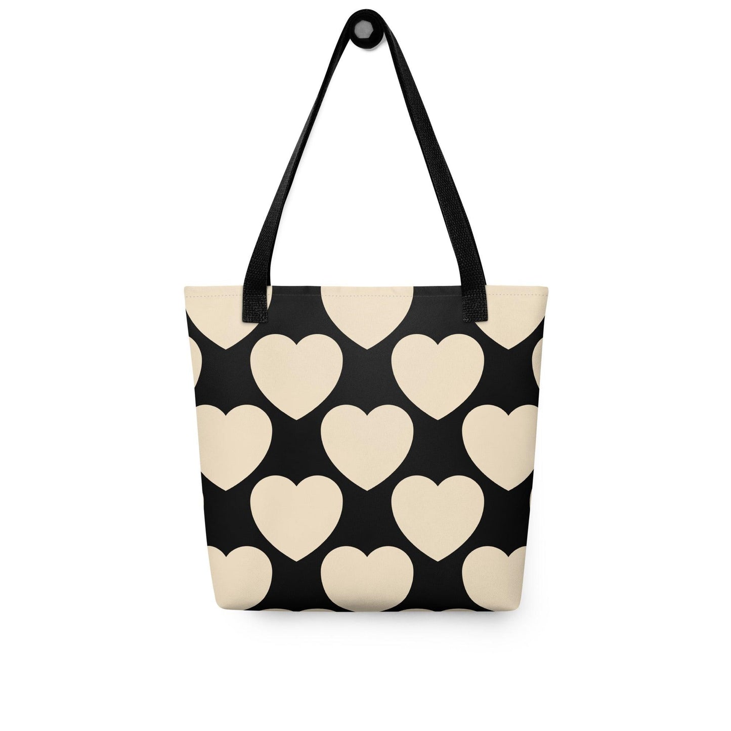 Tote Bag - ELLIE LOVE black - Bold Heart Print