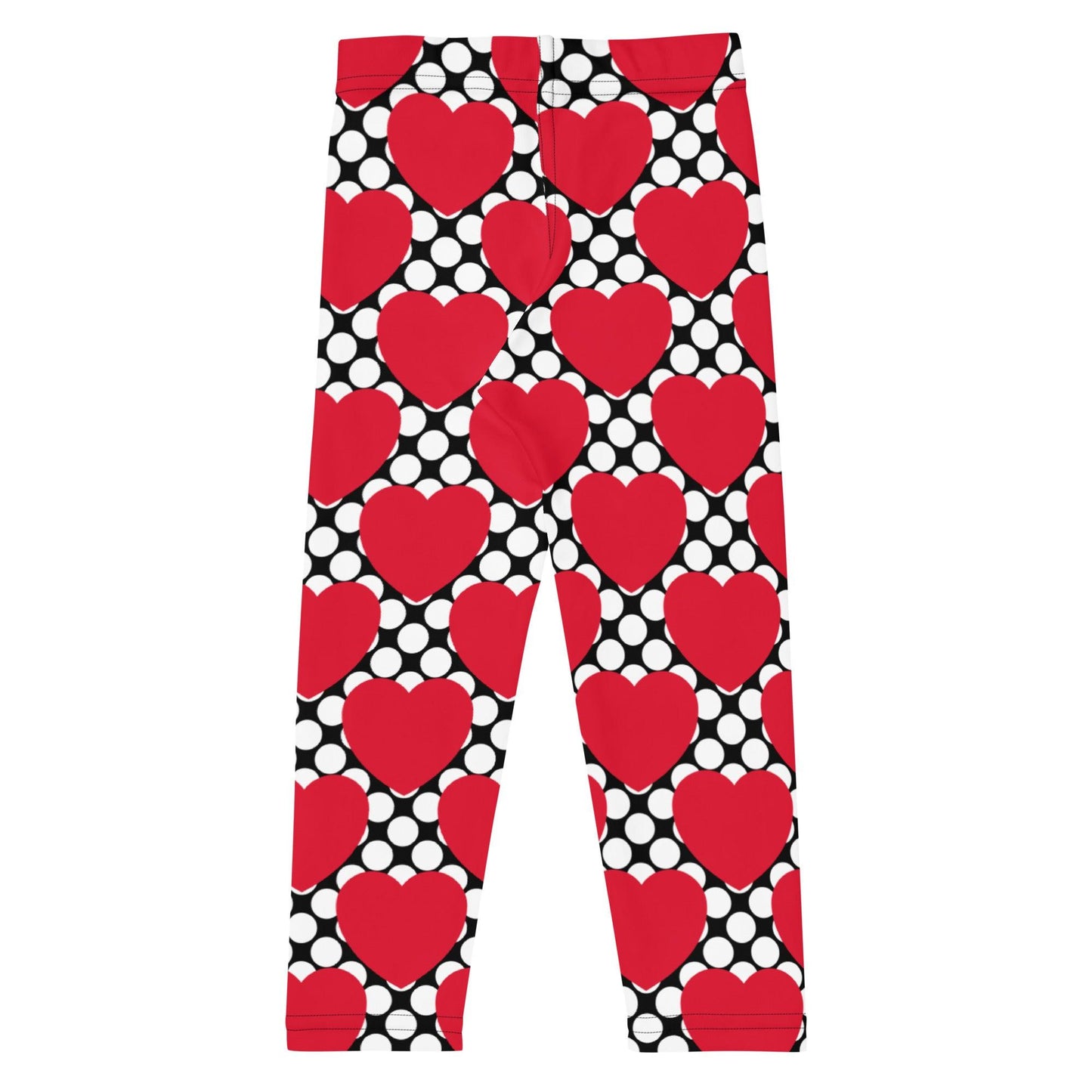 Kids' Leggings -2- ELLIE LOVE DOT red black - Bold Heart Print