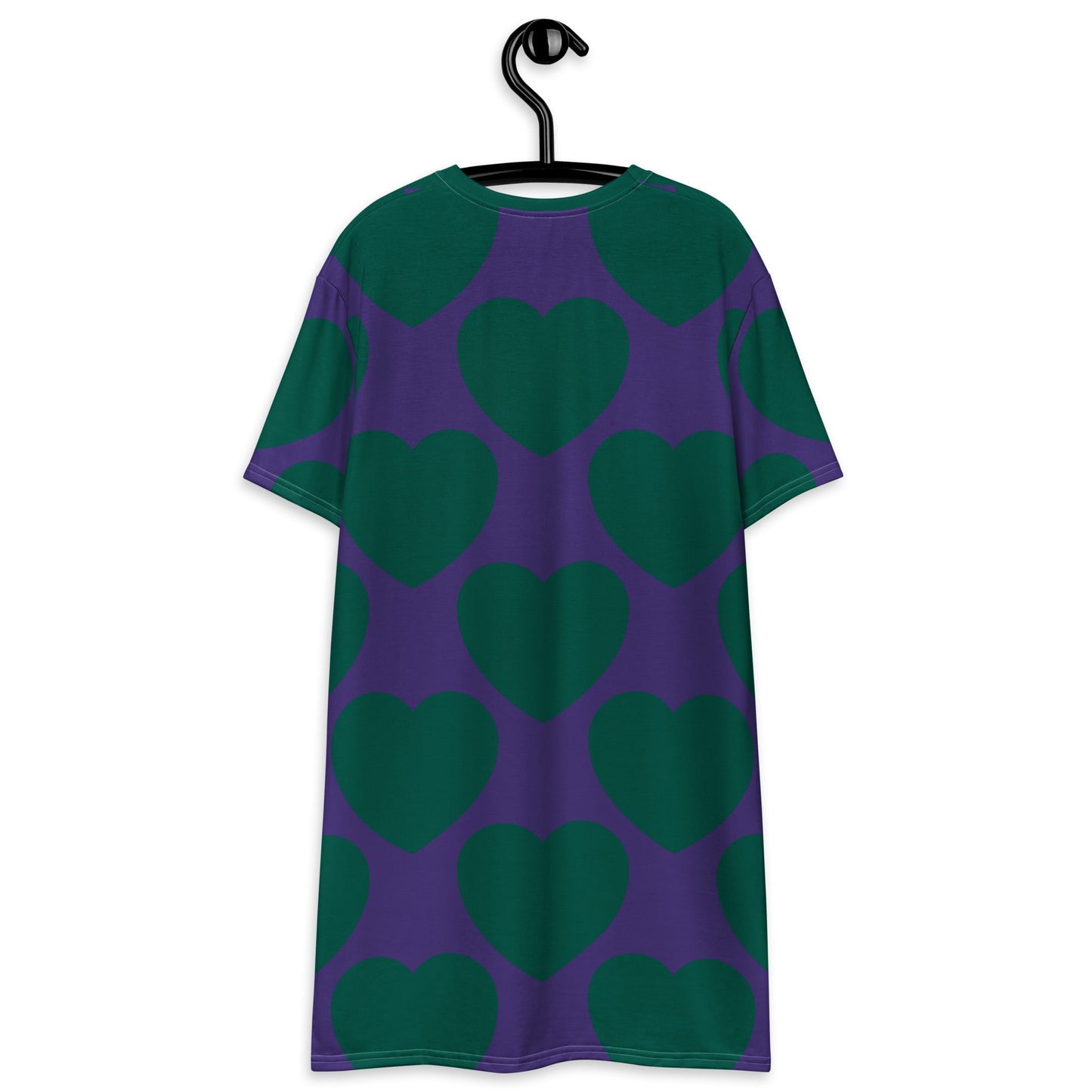 T-Shirt Dress - ELLIE LOVE green purple - Bold Heart Print