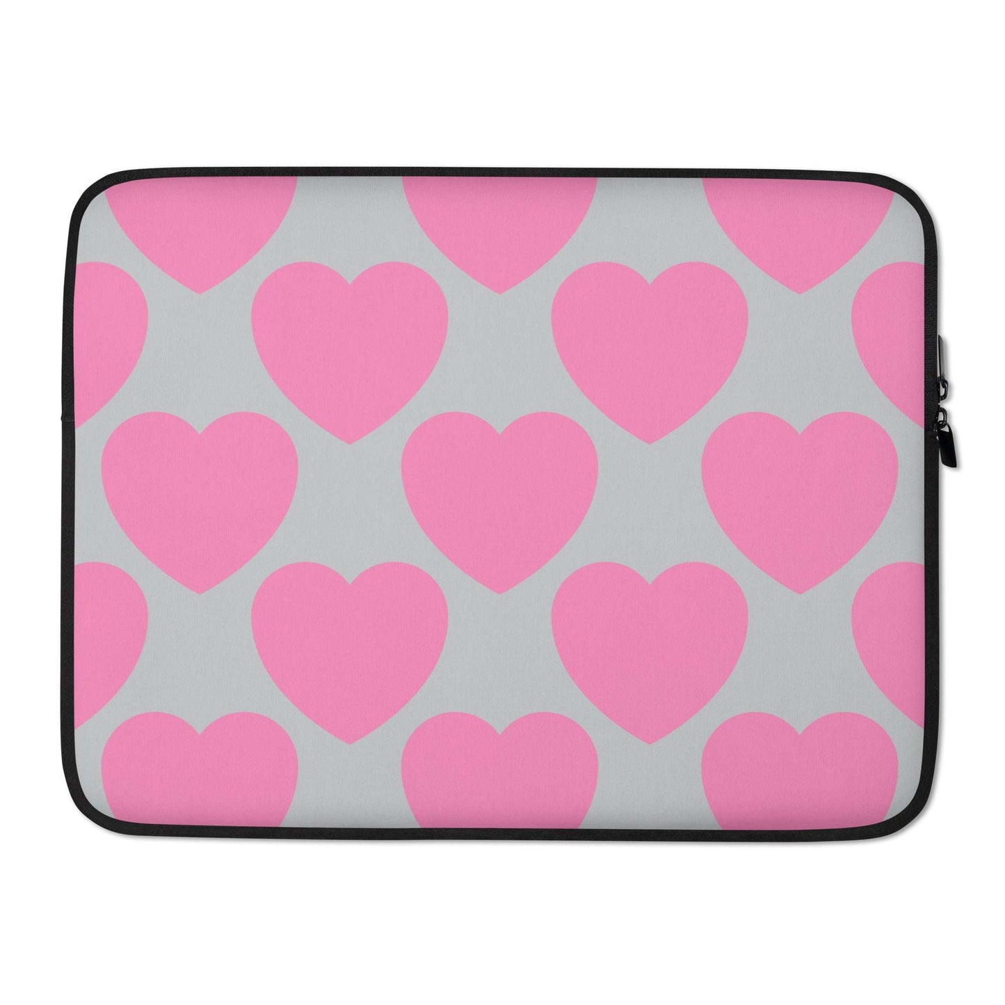 Laptop Sleeve - ELLIE LOVE pink grey - Bold Heart Print