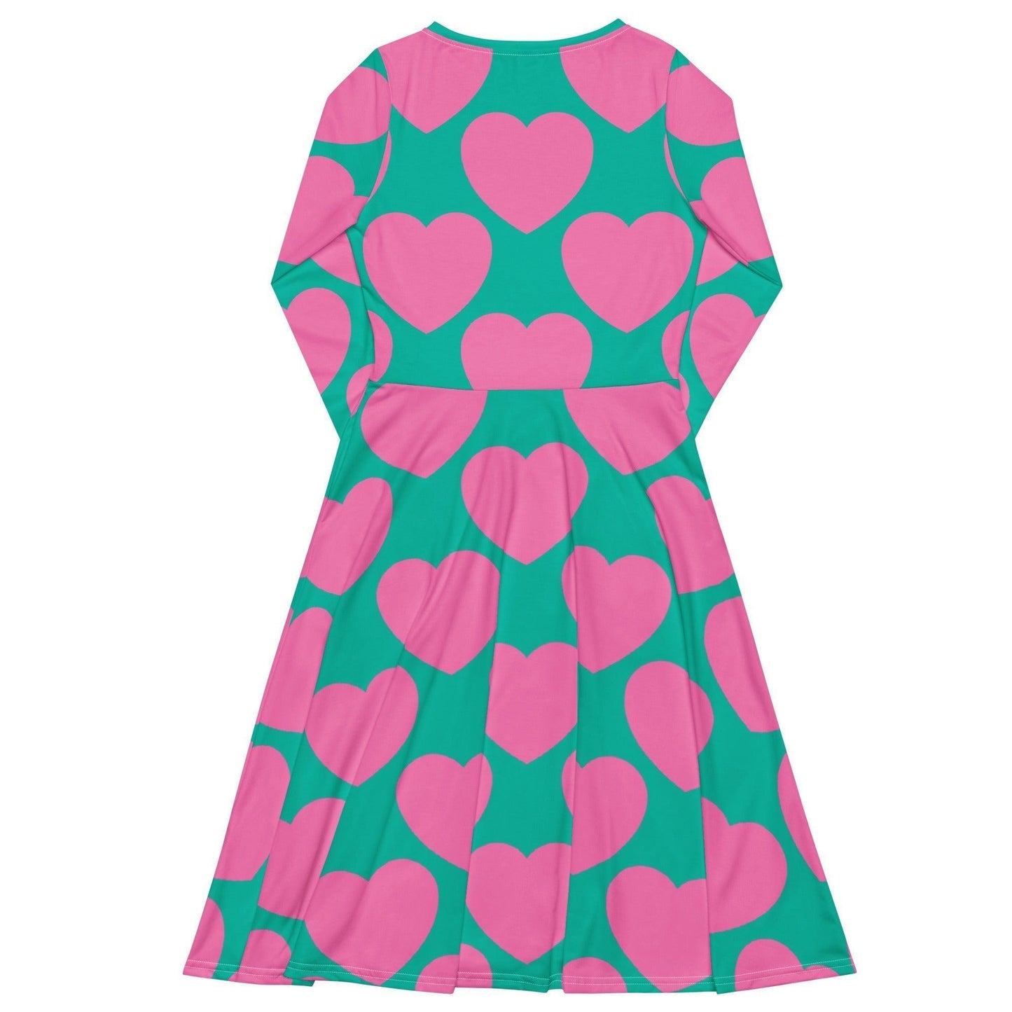 Midi Dress - ELLIE LOVE pink mint - Bold Heart Print