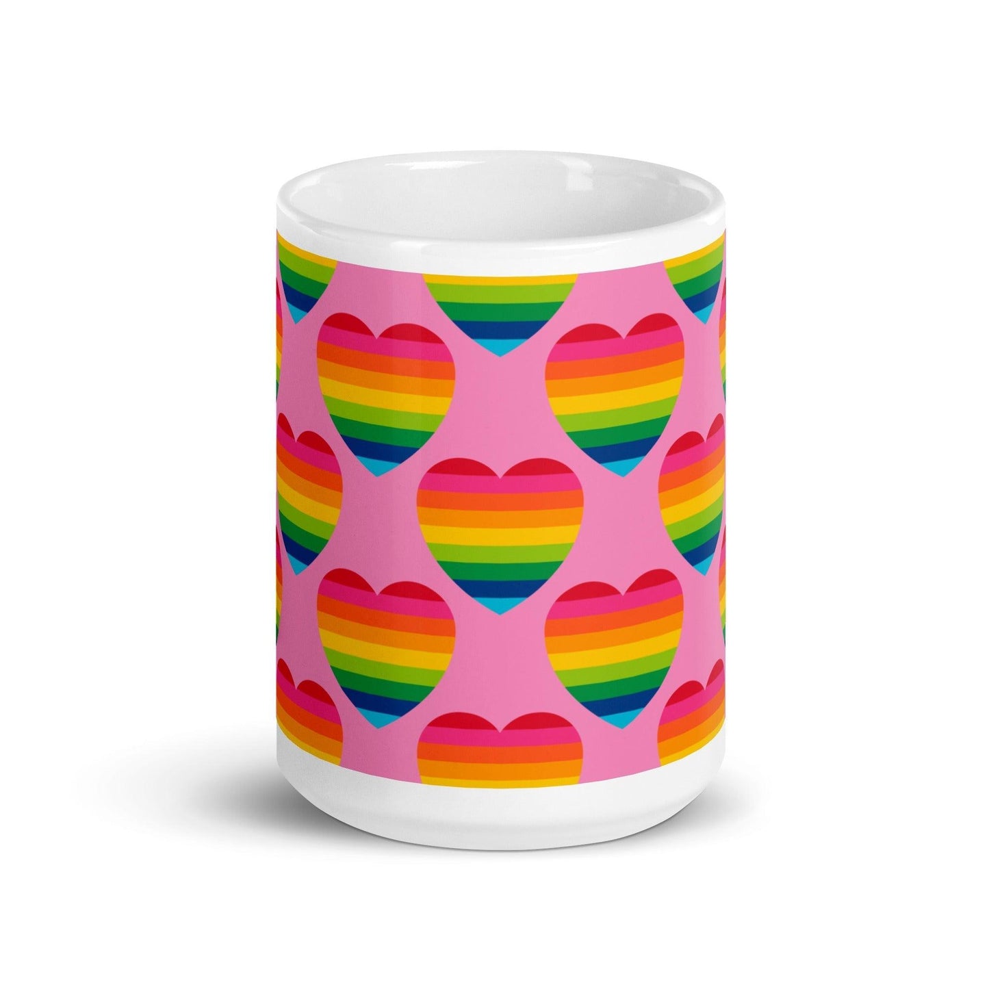 Mug - ELLIE LOVE rainbow pink - Bold Heart Print