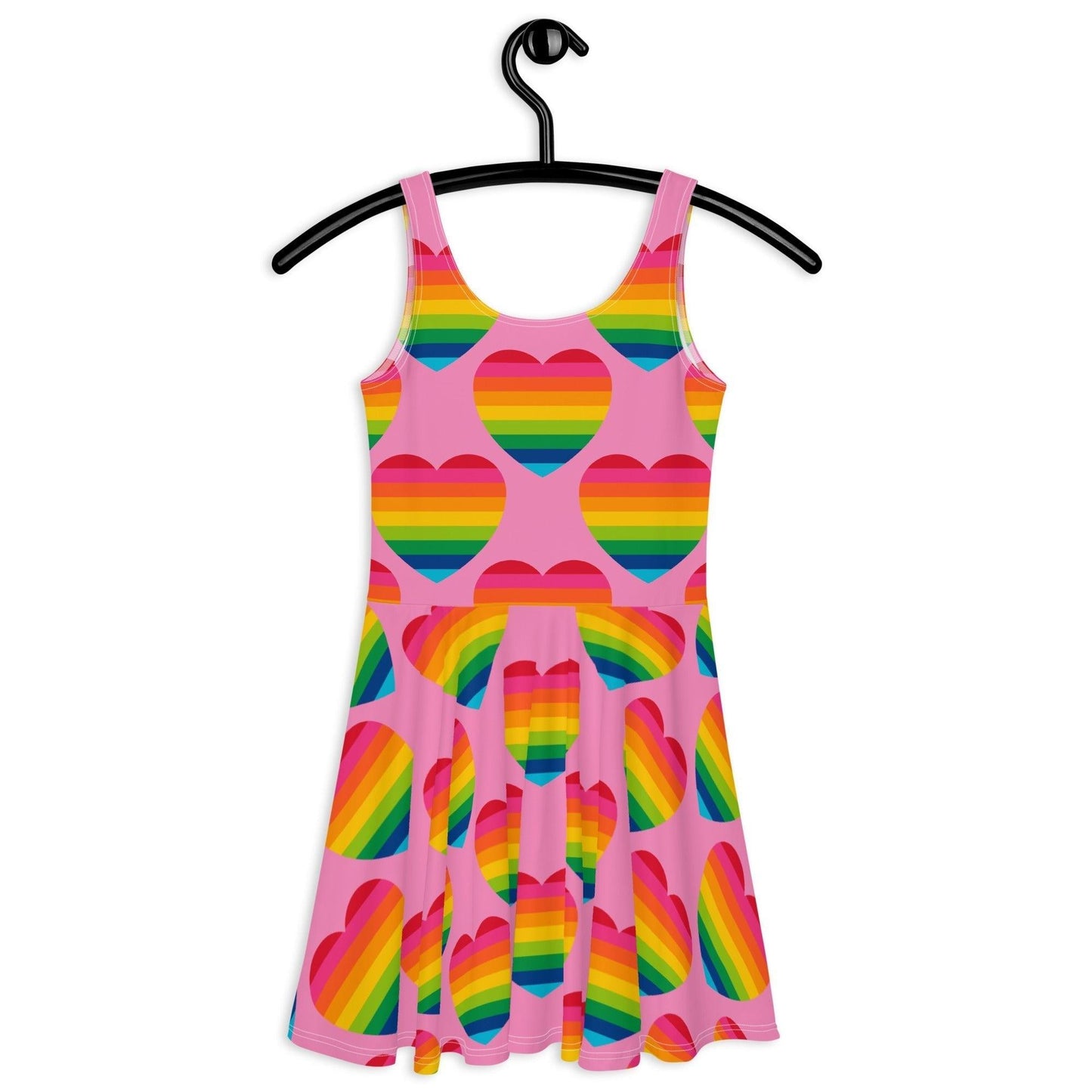 Skater Dress - ELLIE LOVE rainbow pink - Bold Heart Print