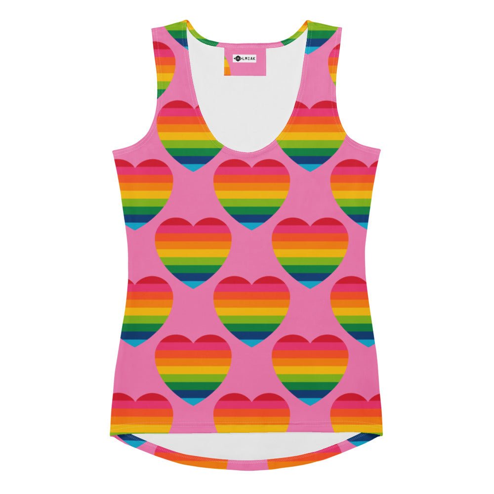 Tank Top - ELLIE LOVE rainbow pink - Bold Heart Print