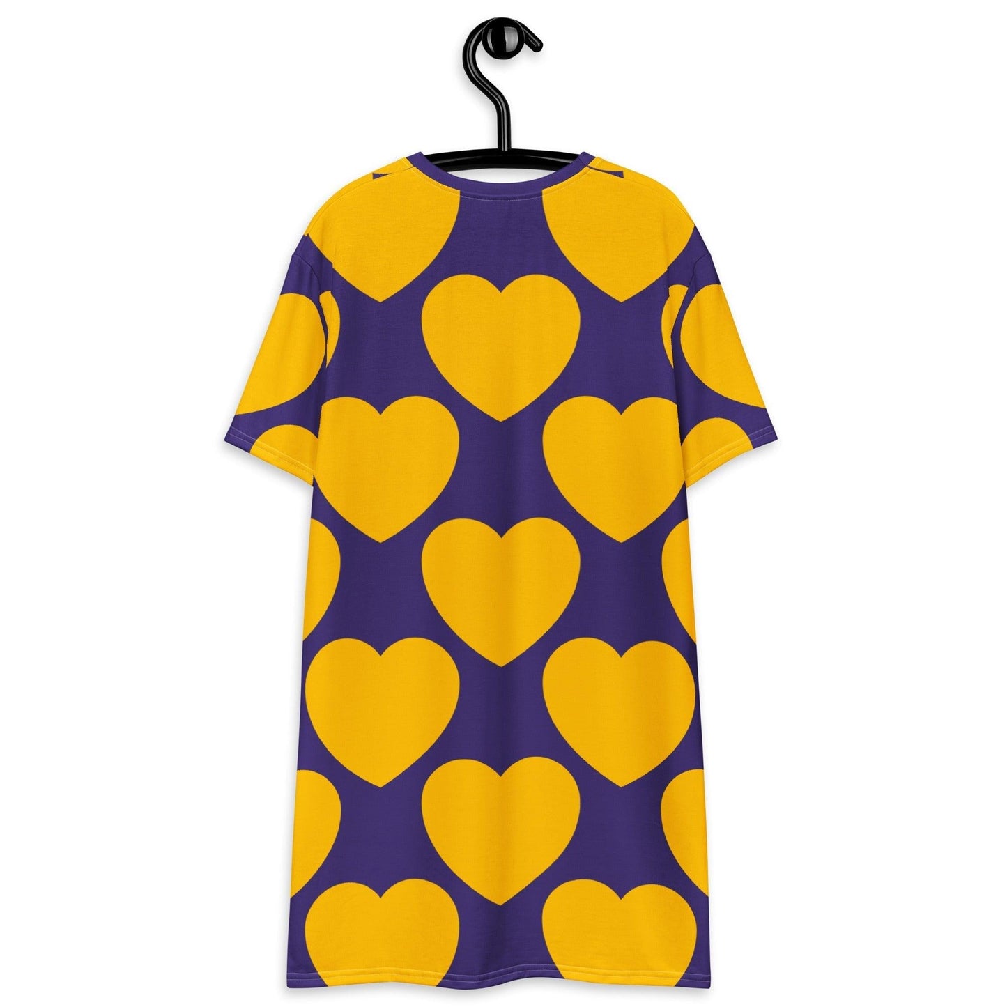 T-Shirt Dress - ELLIE LOVE yellow purple - Bold Heart Print