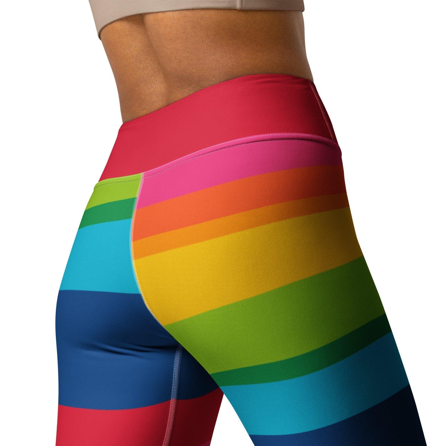 Yoga Leggings - ELLIE rainbow stripe - Classic Flower Print