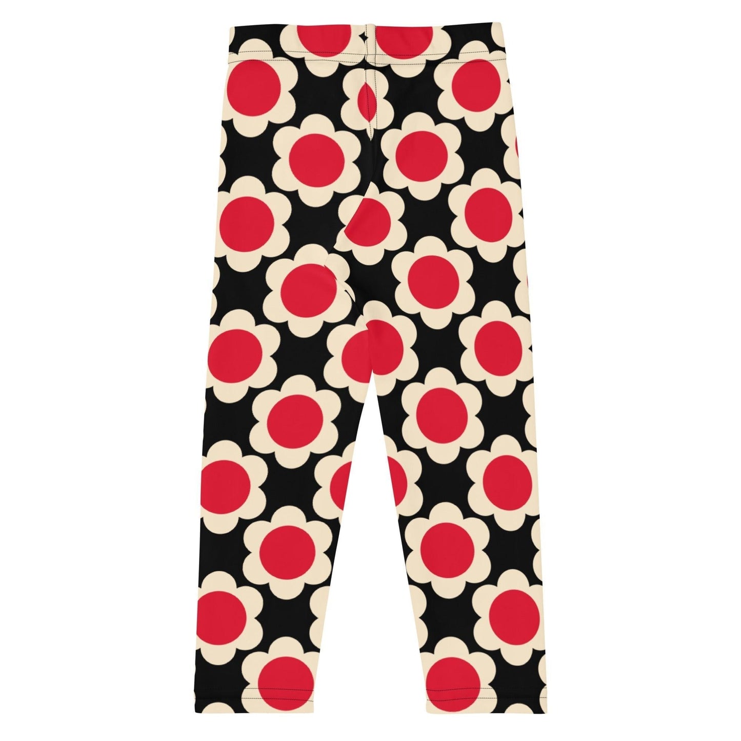 Kids' Leggings -2- ELLIE red black - Classic Flower Print