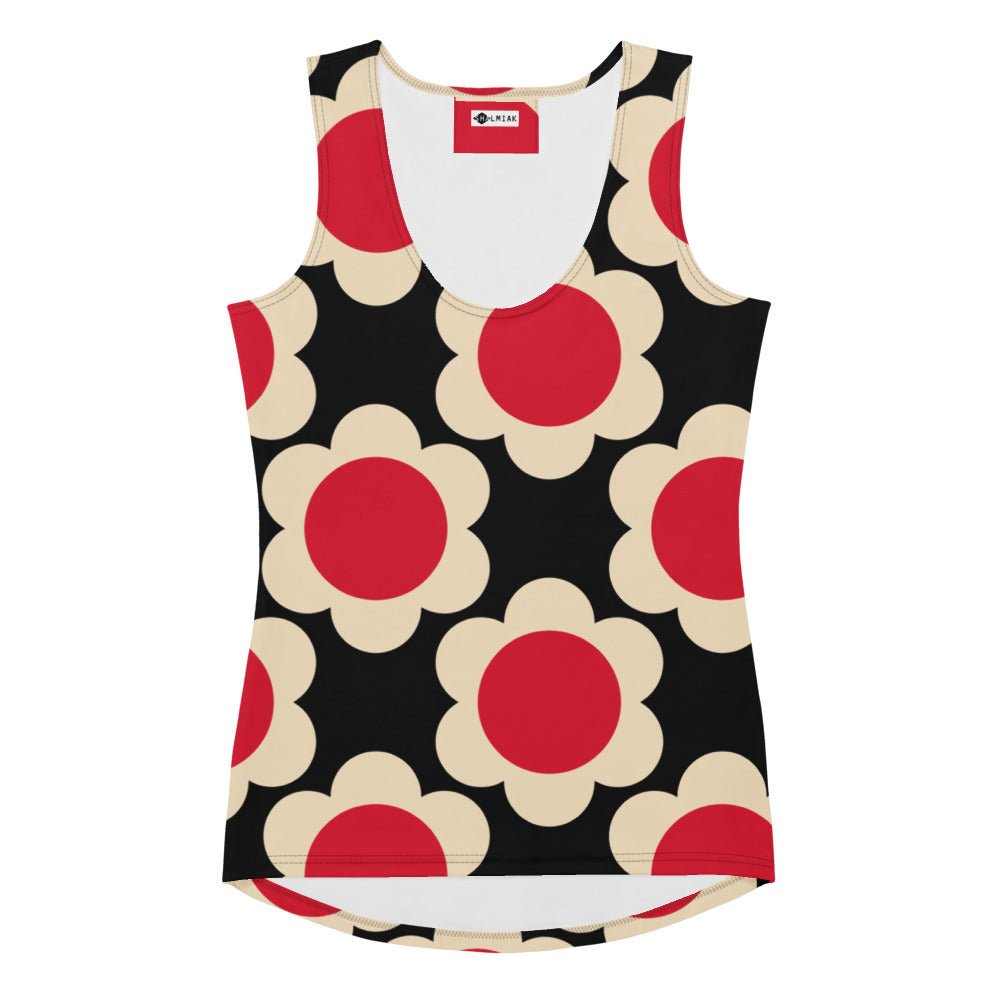 Tank Top - ELLIE red black - Classic Flower Print