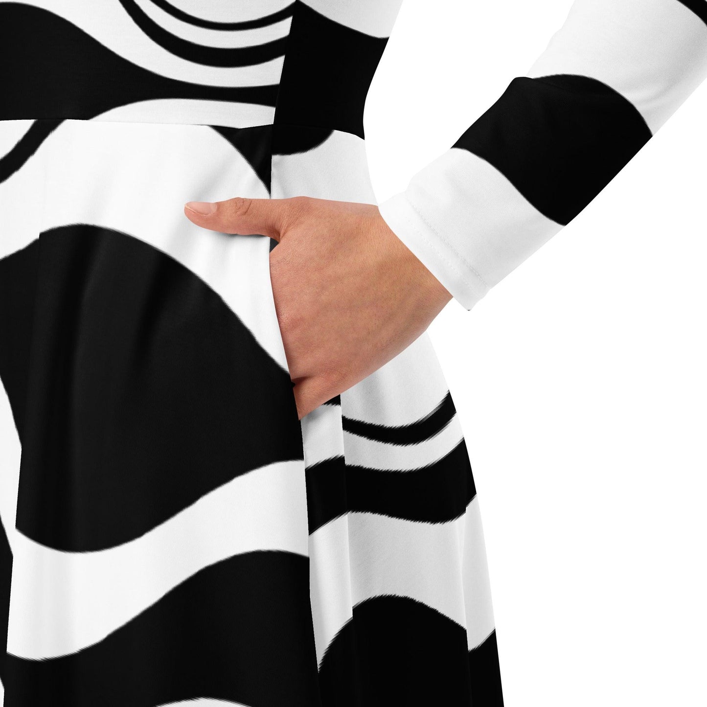 Midi Dress - ENERGY WAVES black