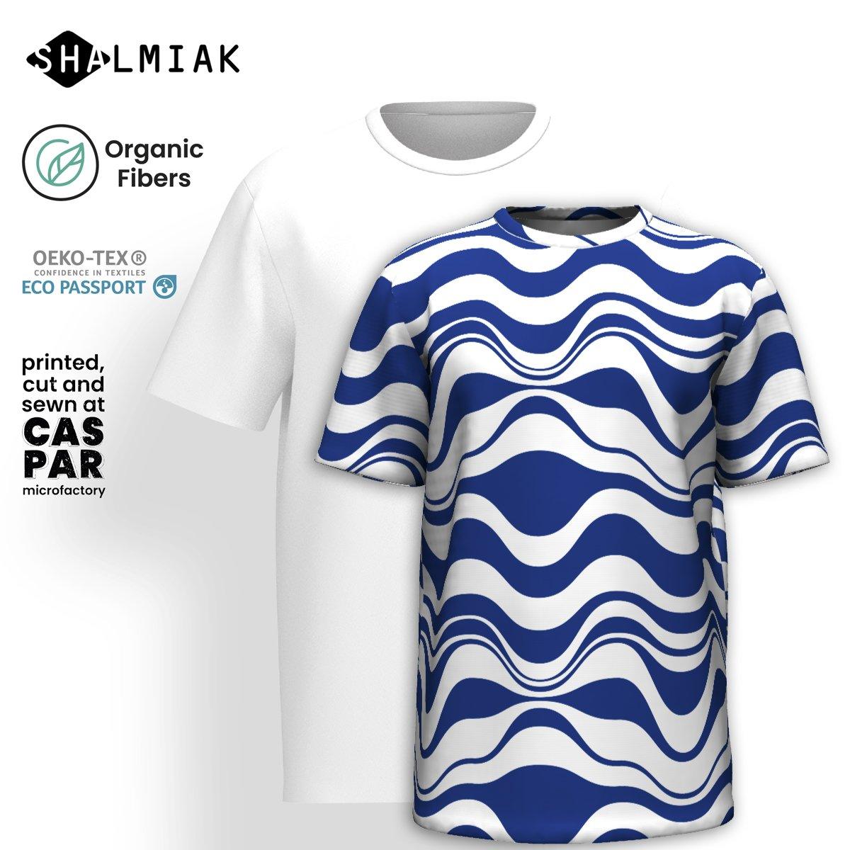 Organic Cotton T-Shirt - ENERGY WAVES blue