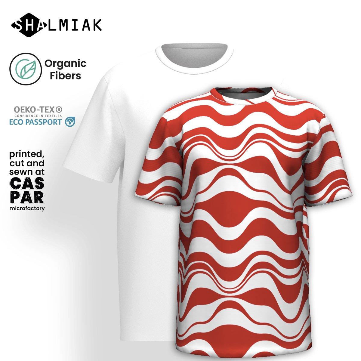 Organic Cotton T-Shirt - ENERGY WAVES red