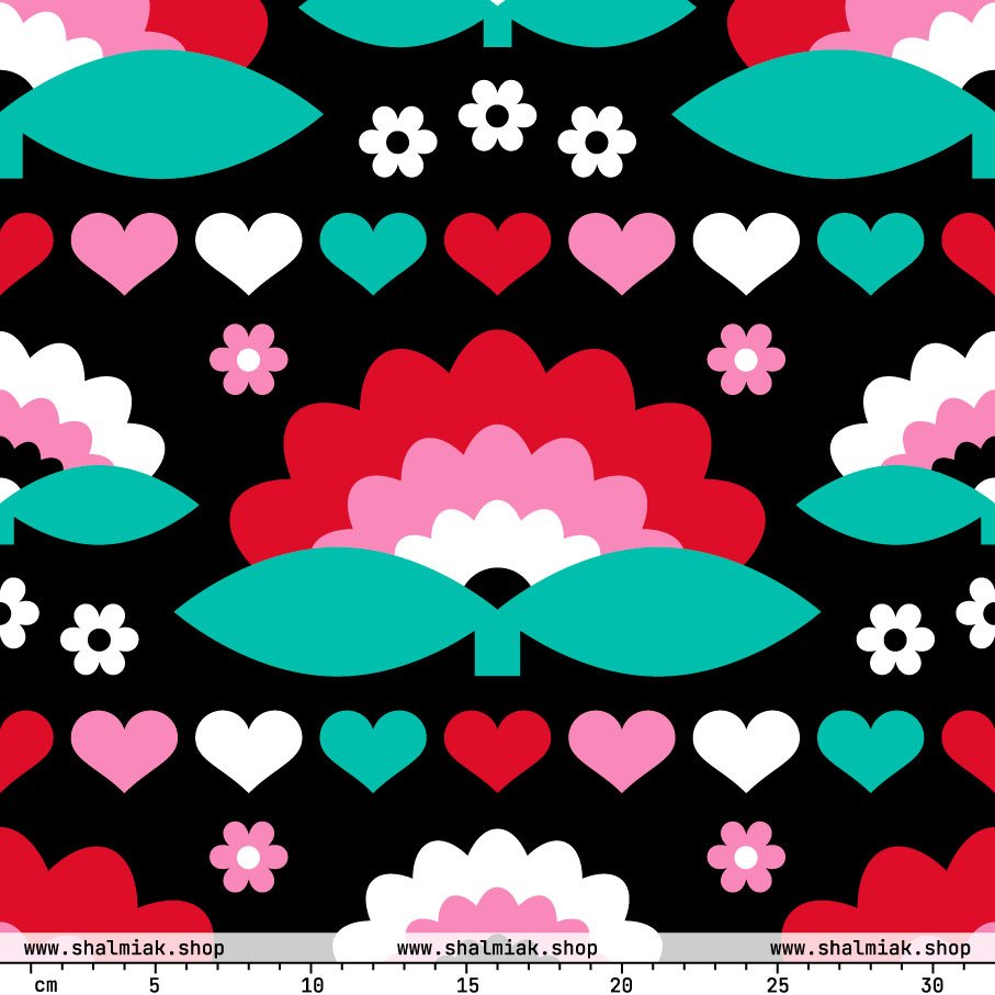 Fabric - FALL IN LOVE red