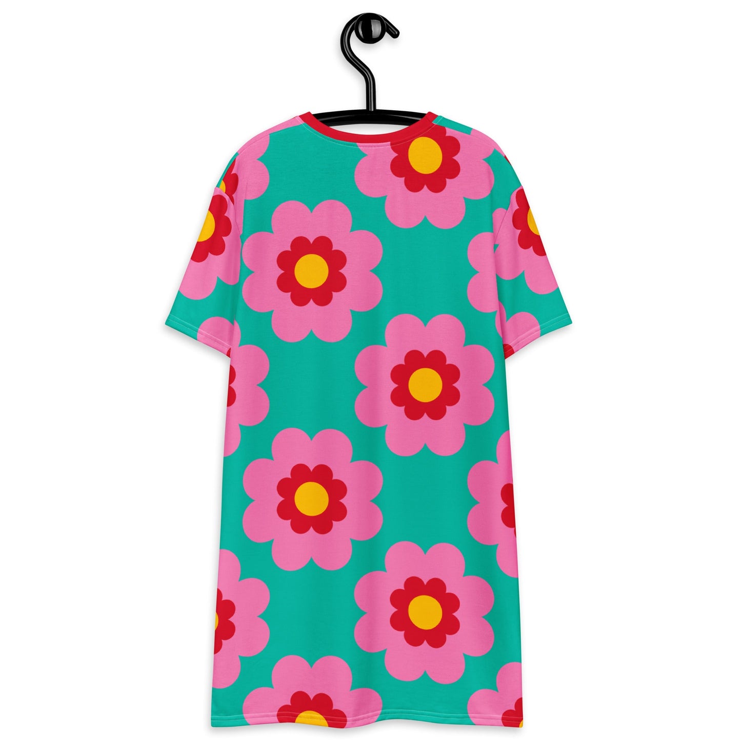 T-Shirt Dress - FANCY BLOOM pink mint