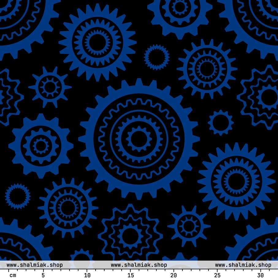 Fabric - GREAT GEAR blue black