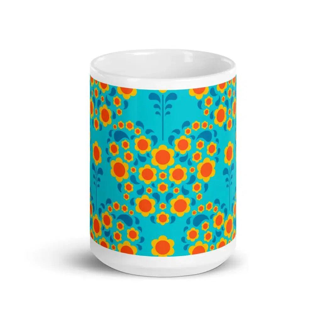 Mug - HEARTBEAT orange blue