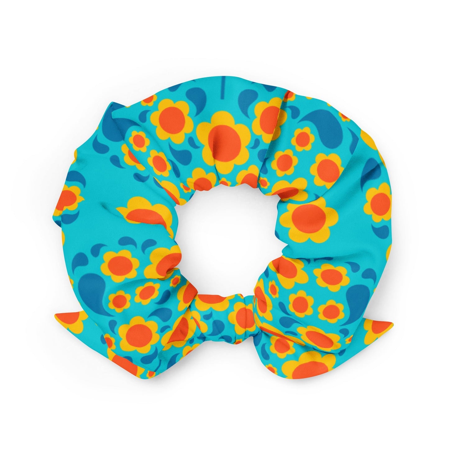 Scrunchie - HEARTBEAT orange blue