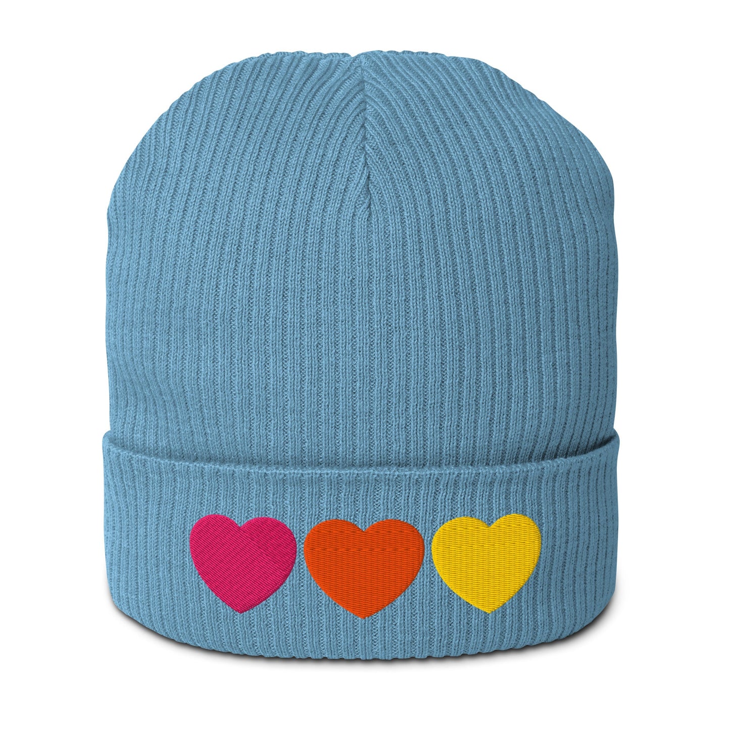 Beanie - HEARTS pink orange yellow
