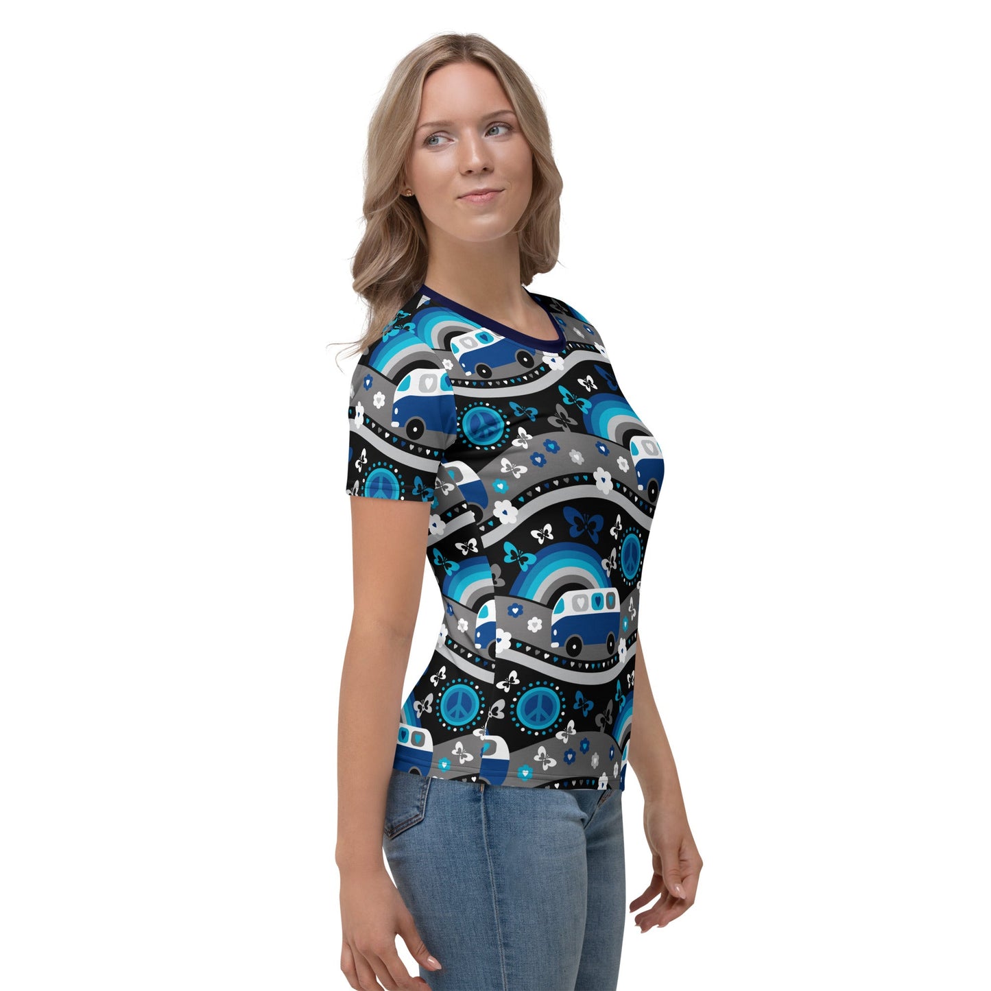 Woman's T-Shirt - HIPPIE DAY cosmic blue