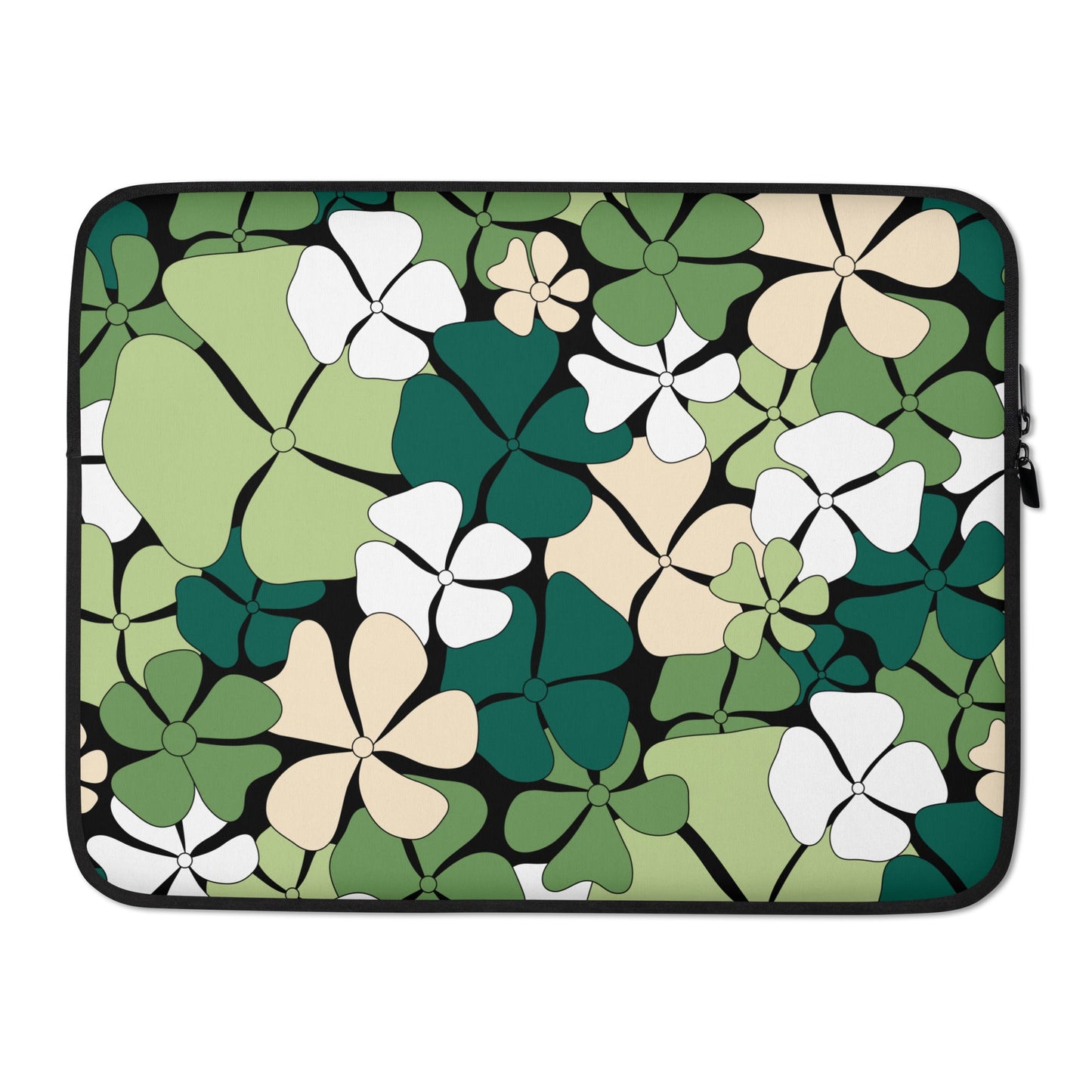 Laptop Sleeve - ADELIE green - Wild Floral Print