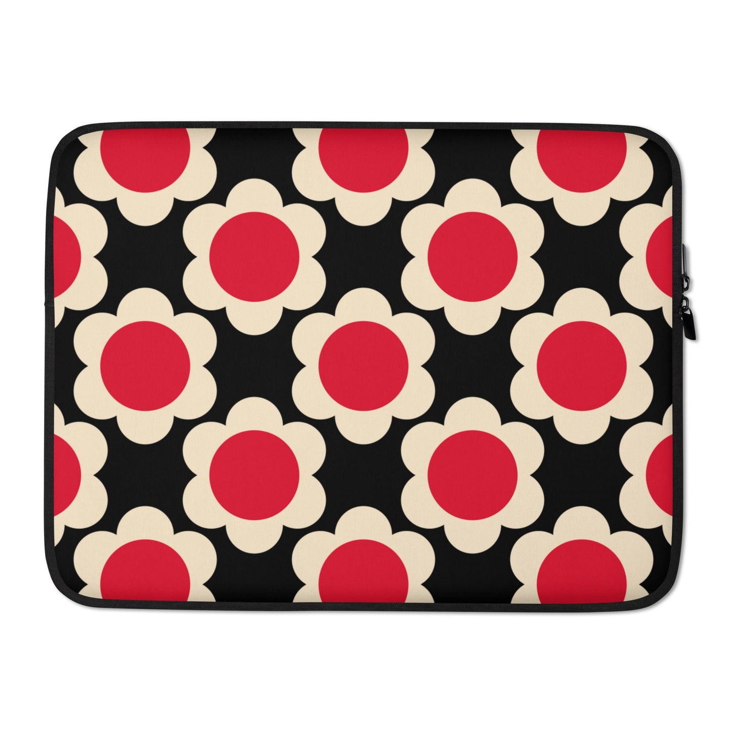 Laptop Sleeve - ELLIE red black - Classic Flower Print