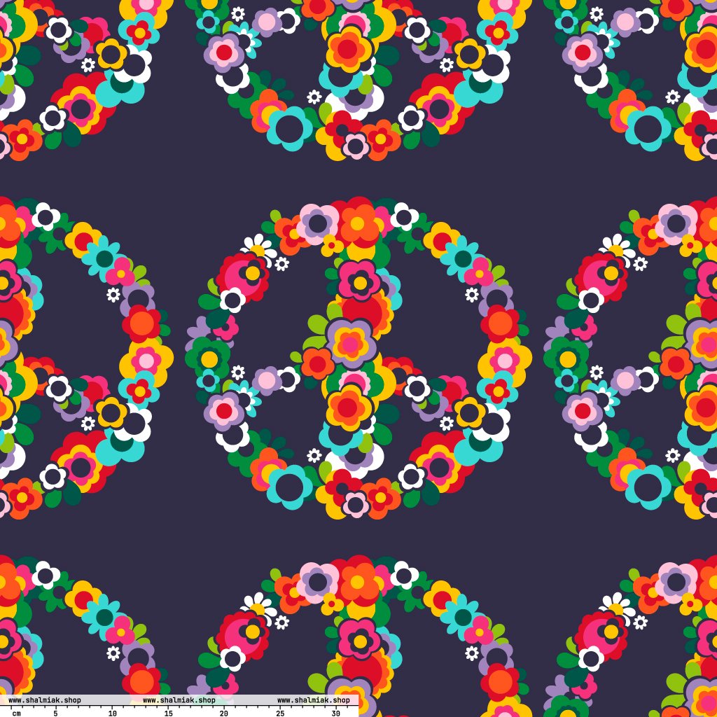 Fabric - PEACE BLOSSOMS