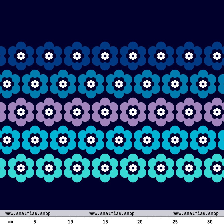 Fabric - PEACOCK BLOOM mystic blue