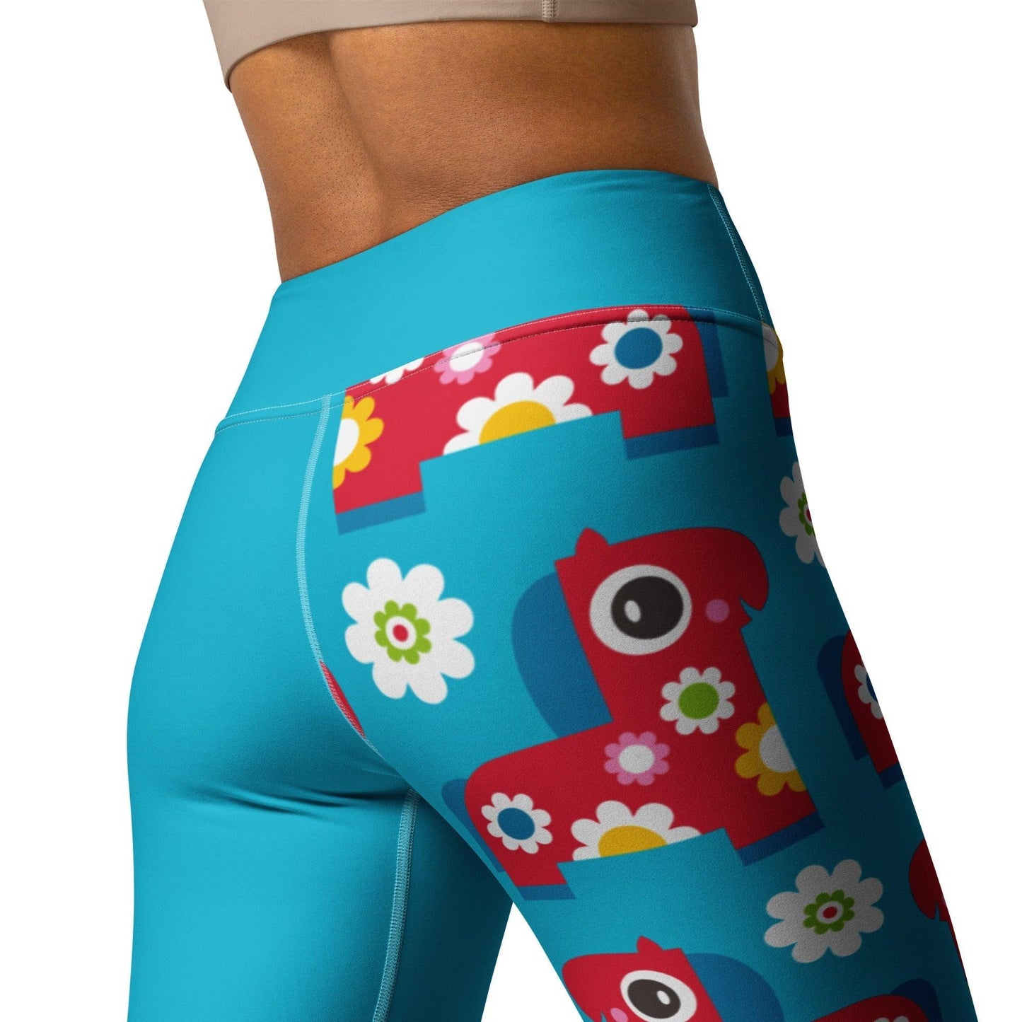 Yoga Leggings - PONY BLOOM turquoise