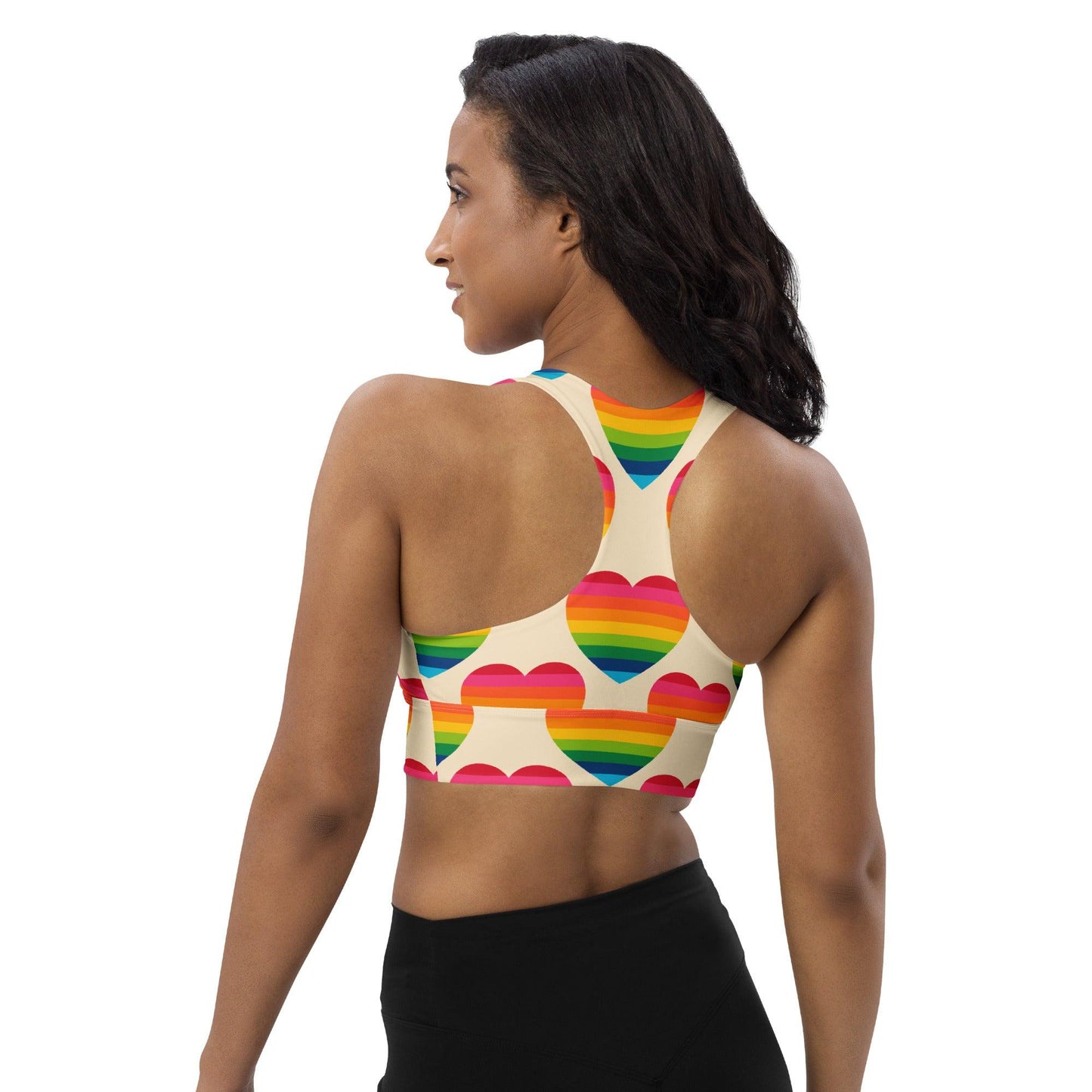 Sports Bra - ELLIE LOVE rainbow - Bold Heart Print