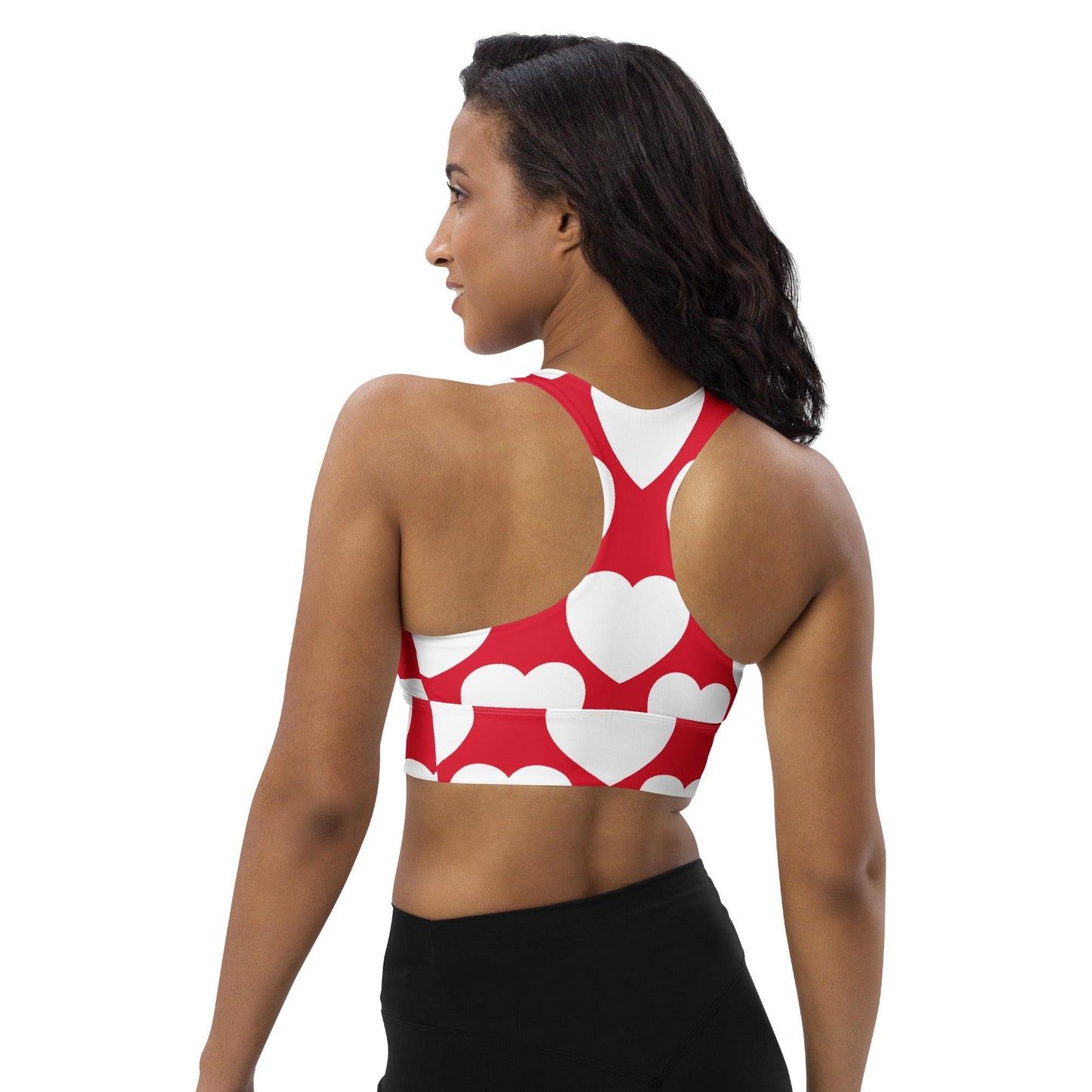 Sports Bra - ELLIE LOVE red white - Bold Heart Print